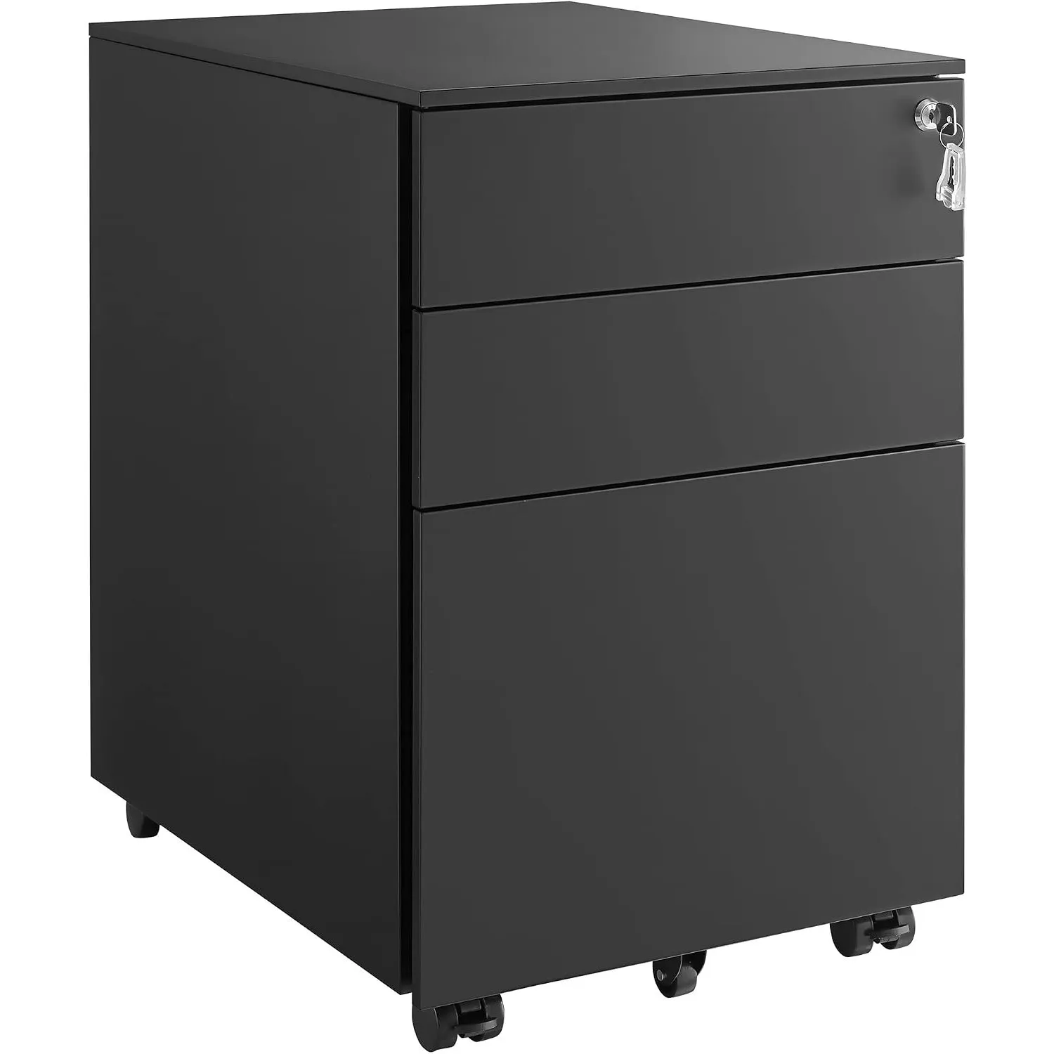 SONGMICS Rollcontainer, unter Schreibtisch, mit 3 Schublade, vormontiert