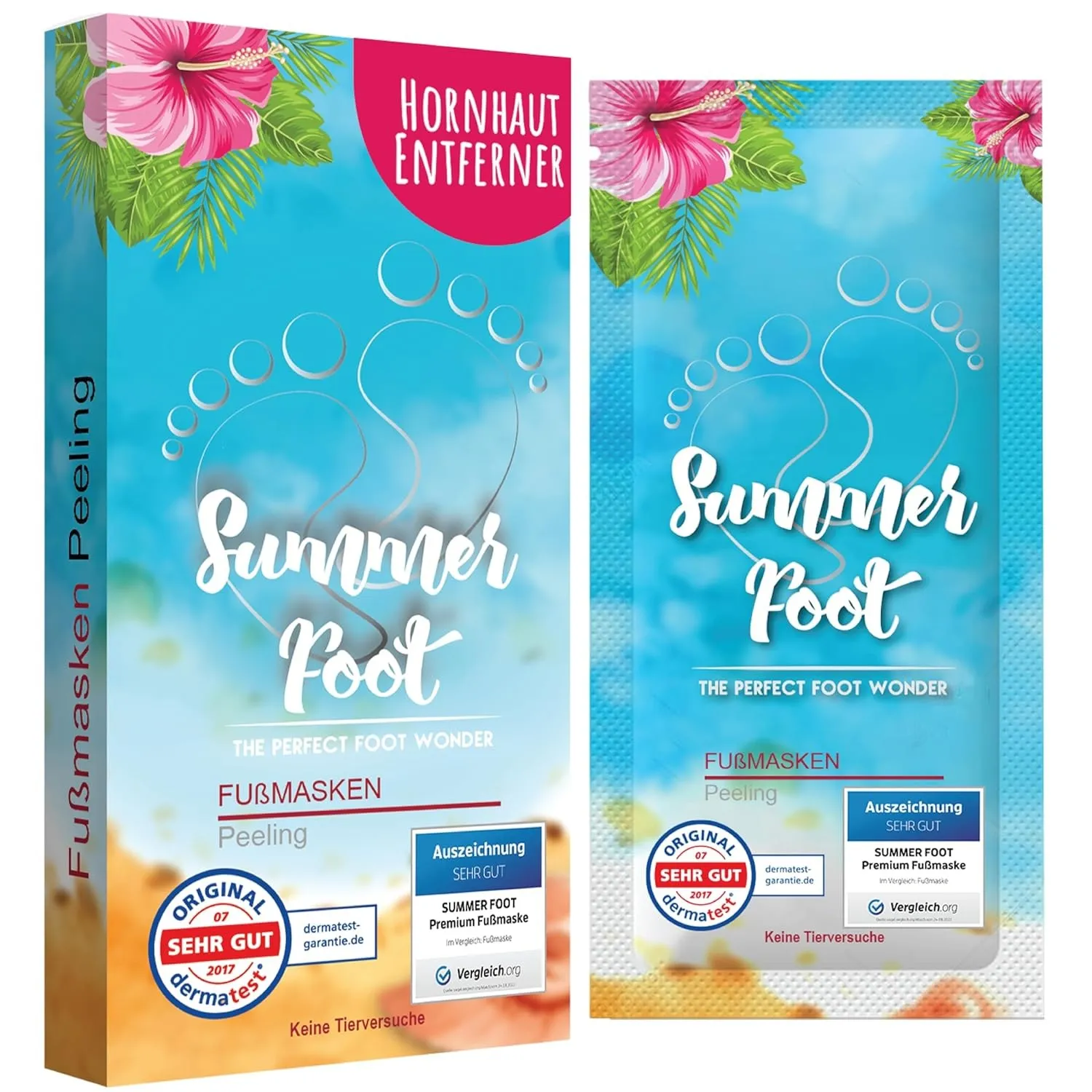 Summer Foot Premium Hornhaut-Entferner - Hornhaut Fußmaske für weiche Füße - Anti Hornhaut-Socken für effektive Fußpfle…