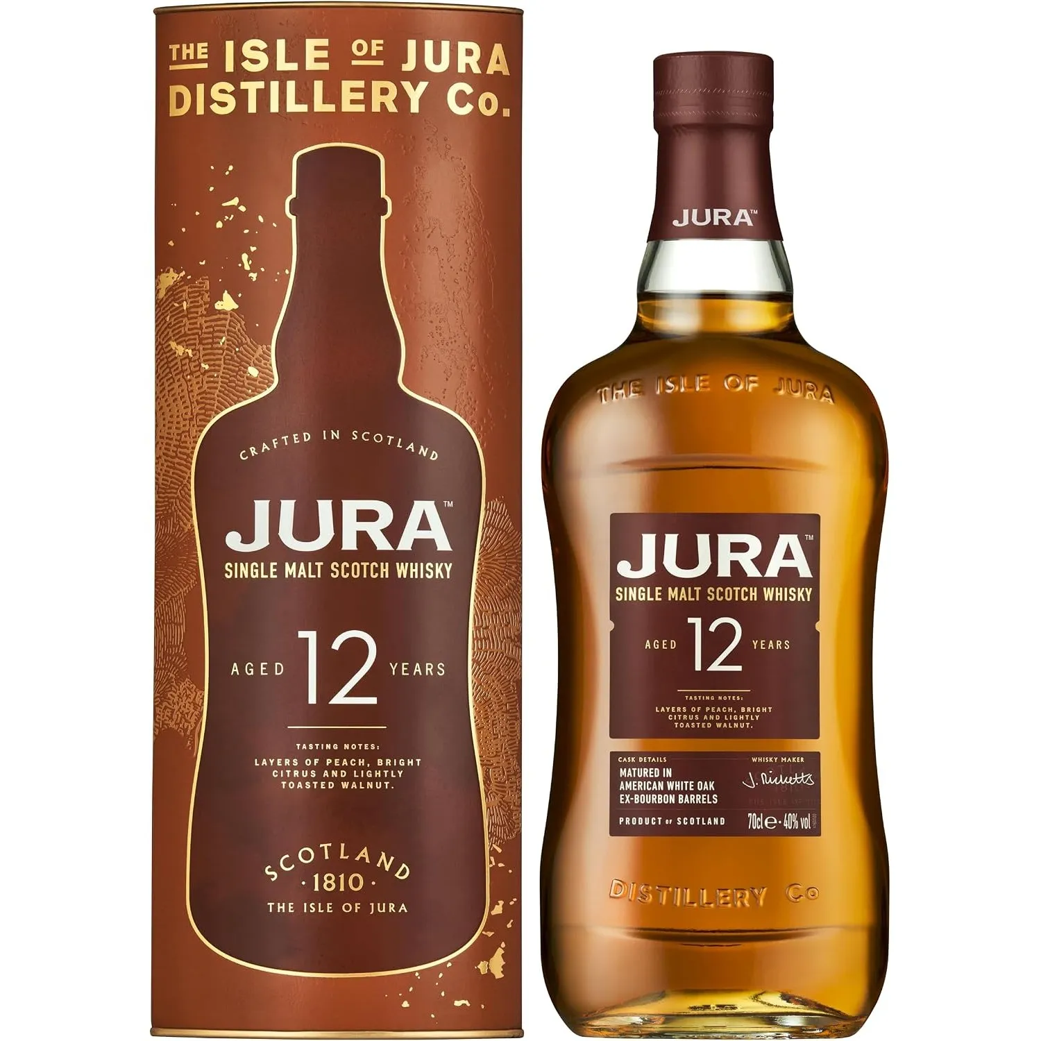 Jura 12 Jahre Single Malt Scotch Whisky mit Geschenkverpackung (1 x 0,7 l)