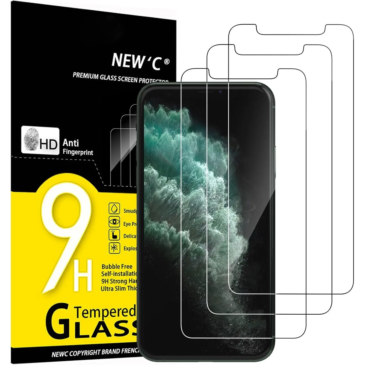 NEW'C Schutzfolie für iPhone 11 Pro, iPhone XS, iPhone X für Panzerglas