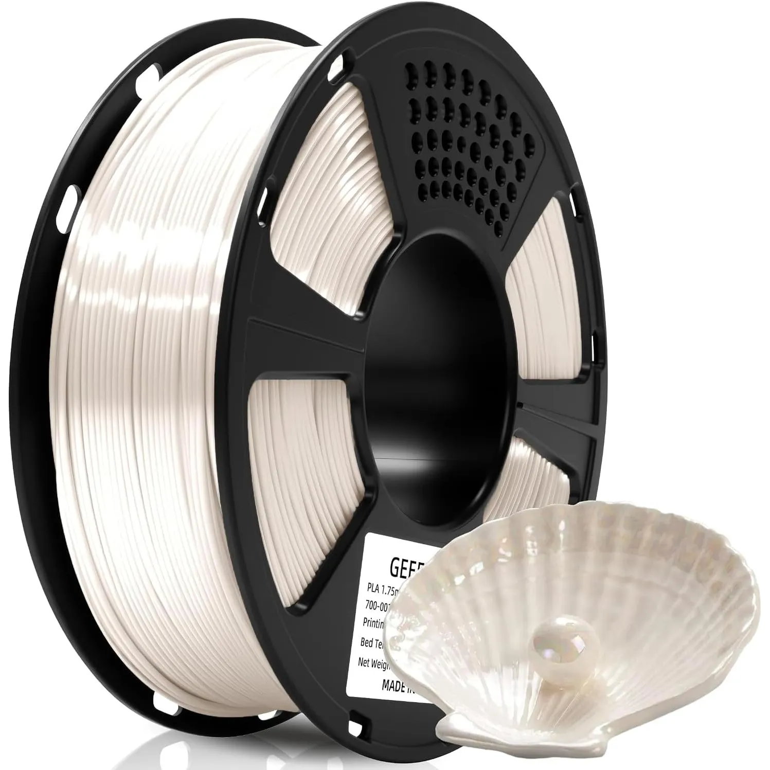 GEEETECH PLA Filament 1,75mm Silk Weiß, 3D Filament PLA für 3d Drucker 1kg spool