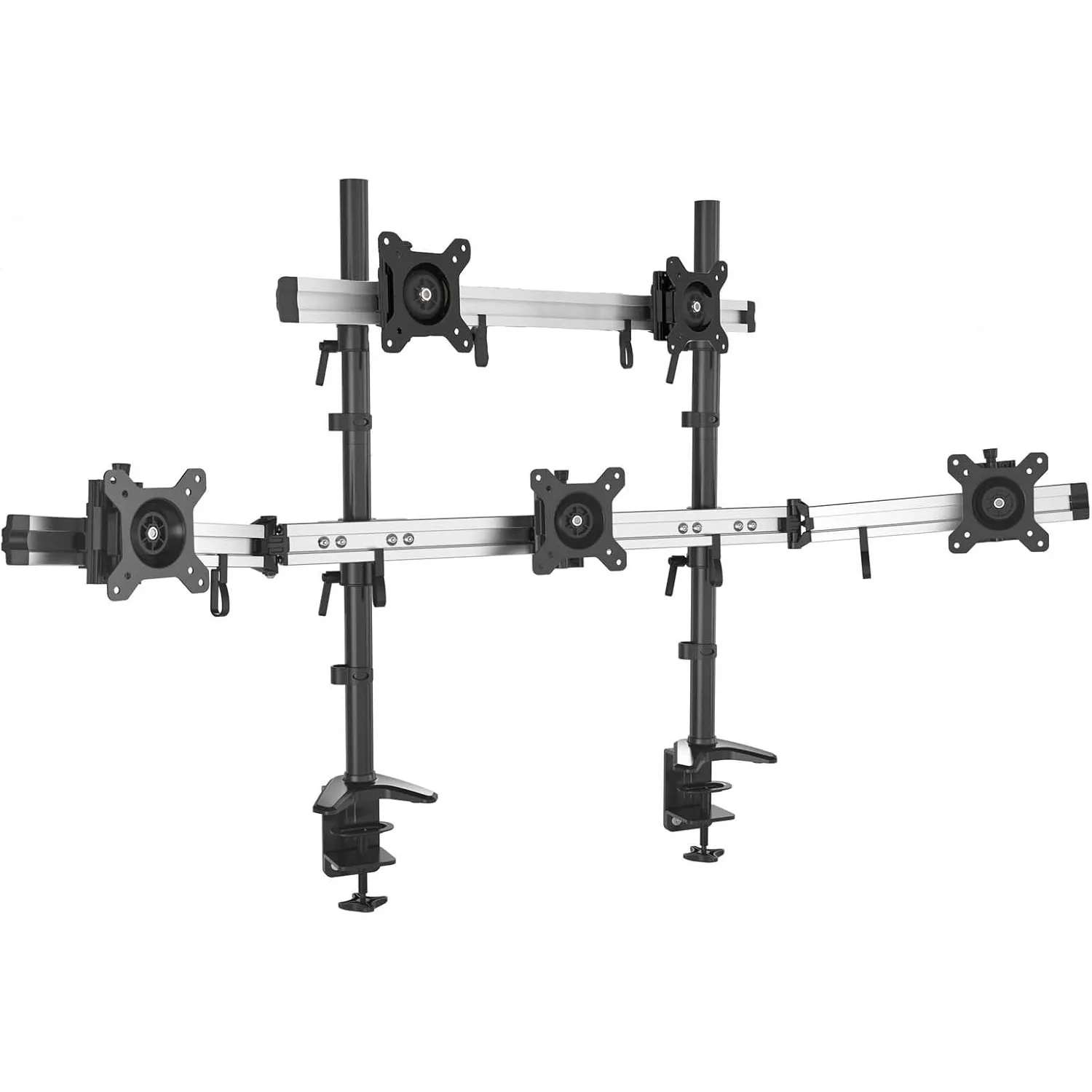 HFTEK 5-Fach-Monitorarm - Tischhalterung für 5 Bildschirme von 15 – 27 Zoll mit VESA 75/100 (MP235C-N)