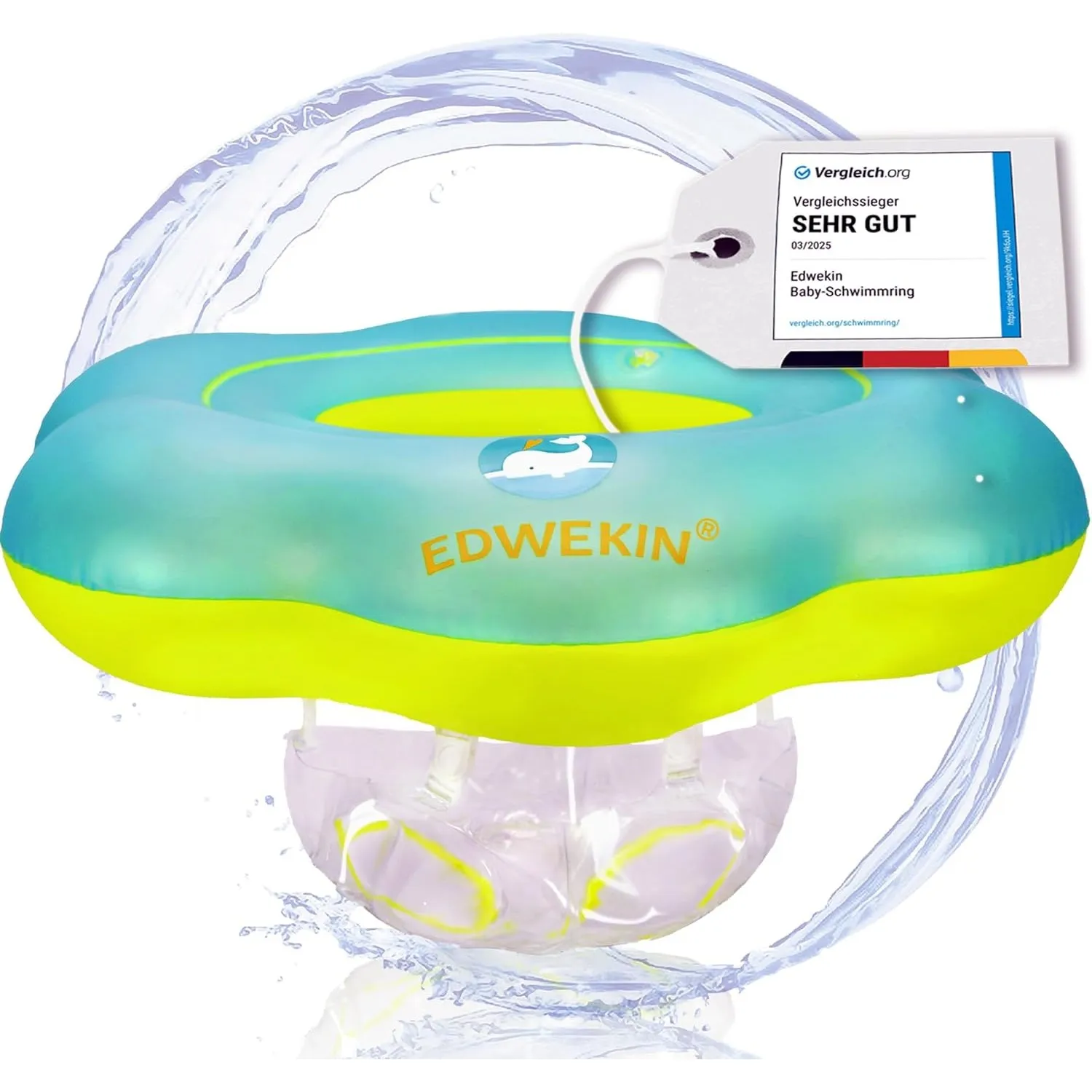 EDWEKIN® Premium Baby Schwimmring, Mitwachsende Schwimmhilfe, Schwimmsitz Kleinkinder, Baby Float, Kinder Schwimmreifen…