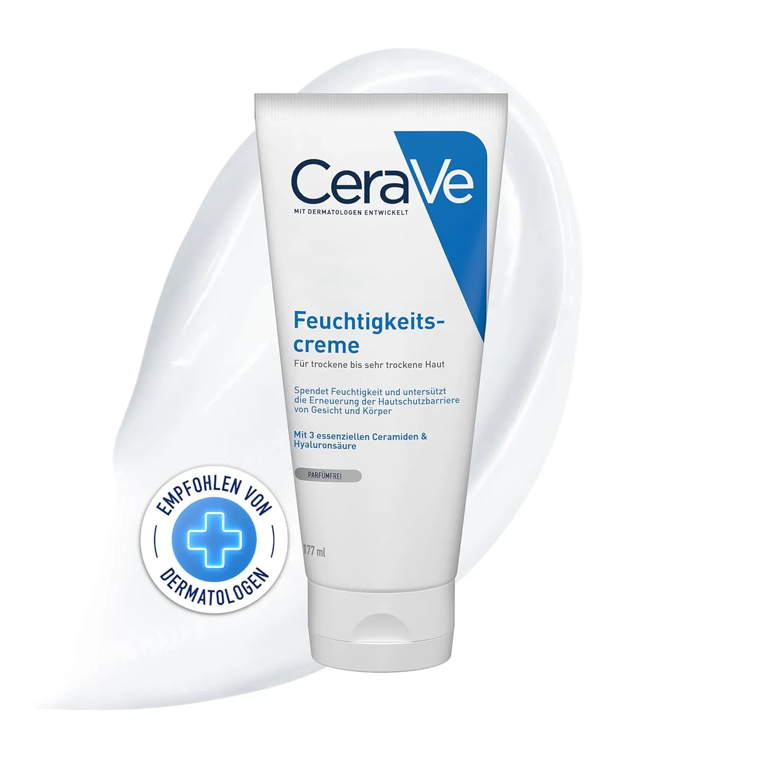 CeraVe Feuchtigkeitscreme für Körper und Gesicht, Creme für trockene bis sehr trockene Haut, Mit Hyaluron und 3 essenzi…