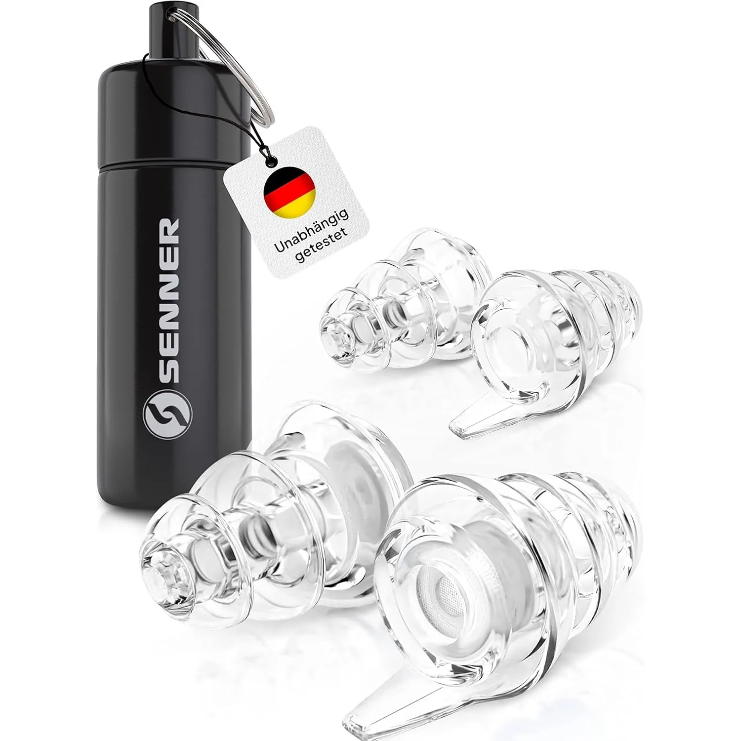 Senner MusicPro - Gehörschutz Ohrstöpsel Konzert, Festival, Musik und Party - Gehörschutz für Musiker, mit Schlüsselanh…