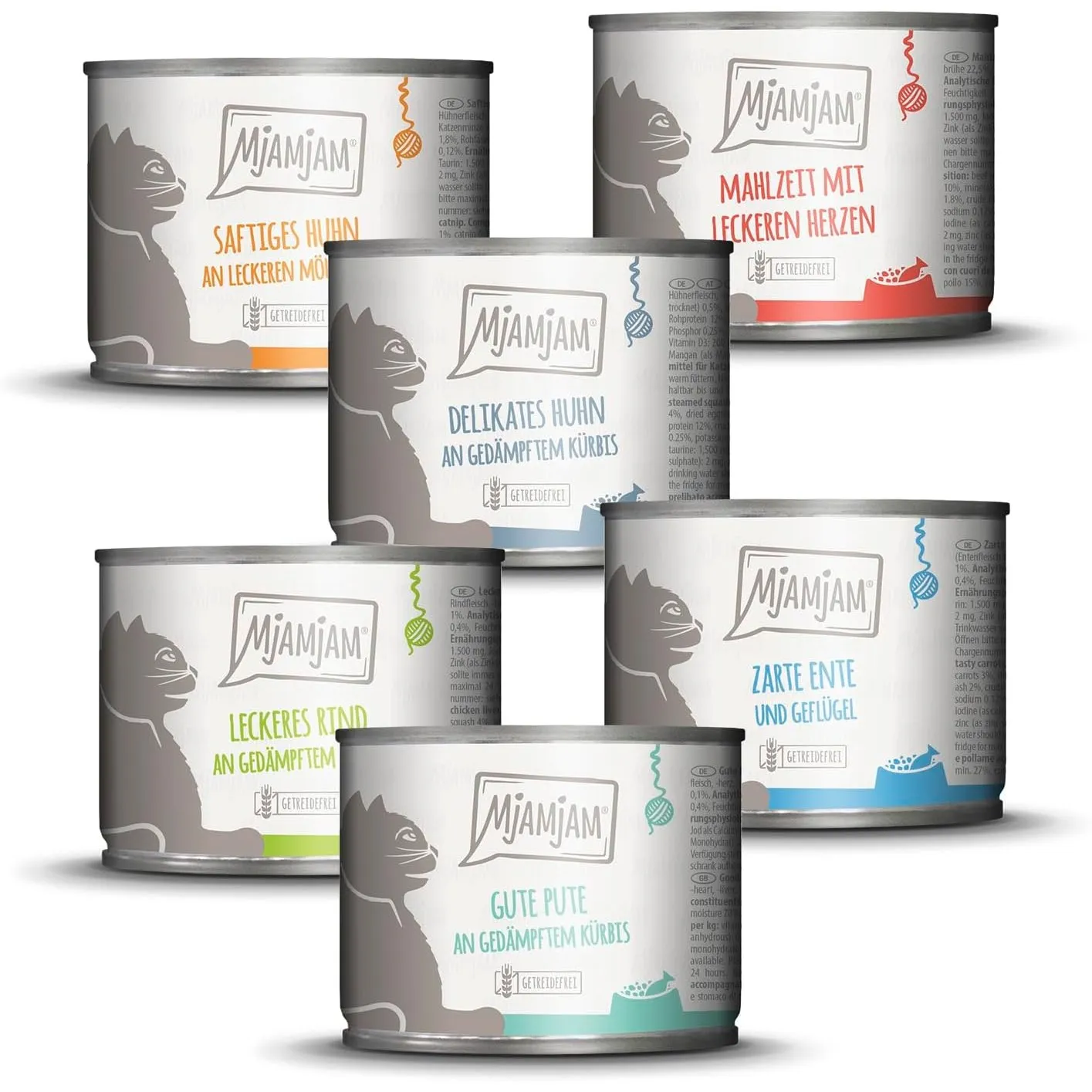 MjAMjAM - Premium Nassfutter für Katzen - leckere Mahlzeiten Mixpaket III für Deine Katze, 6er Pack (6 x 200 g), getrei…