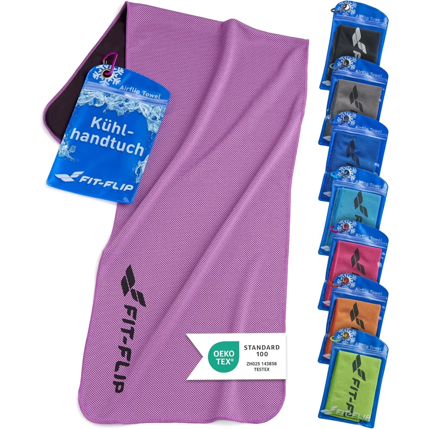 Fit-Flip Kühlendes Handtuch - Ice Cooling Towel und mikrofaser Kühltuch – kühlende Handtücher für Nacken und Hals - Air…