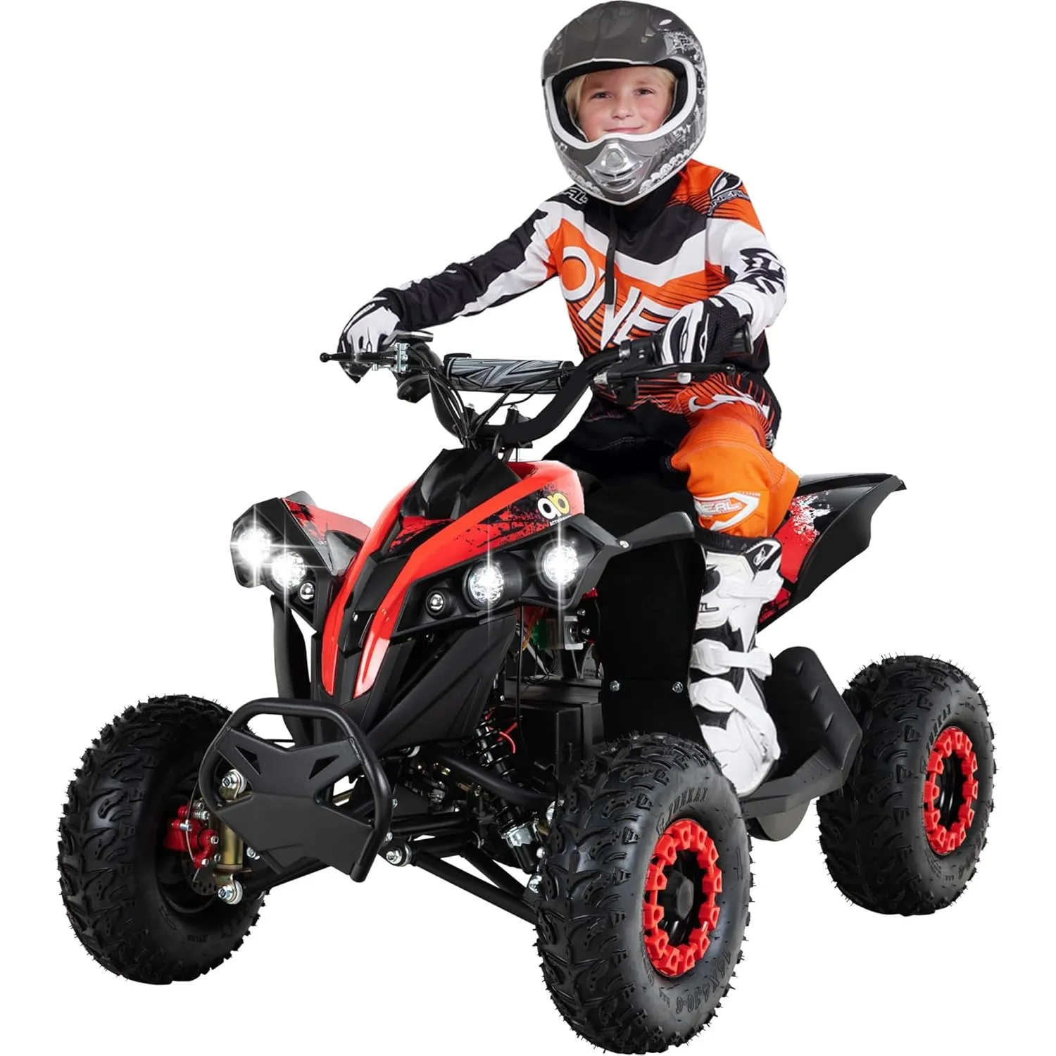 Actionbikes Motors Kinder Quad Elektro ATV Reneblade (Schwarz/Rot) | 𝟒𝟖 Volt 𝟭𝟬𝟬𝟬 Watt Motor bis 𝟐𝟒 km/h | Kinderquad |…