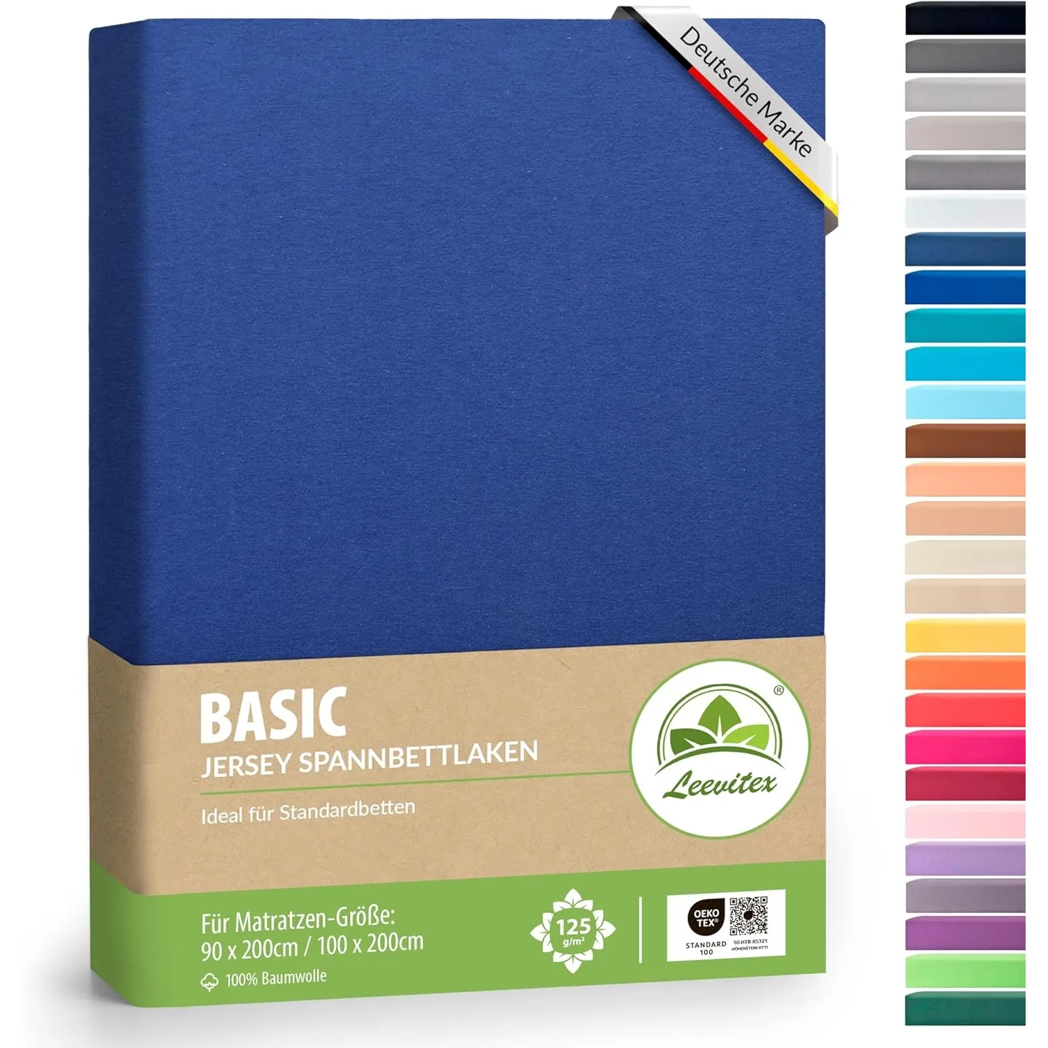 leevitex® Spannbettlaken 90x200cm - 100x200cm | Spannbetttuch Bettlaken | 100% Jersey Baumwolle | Matratzenhöhe bis 25 …