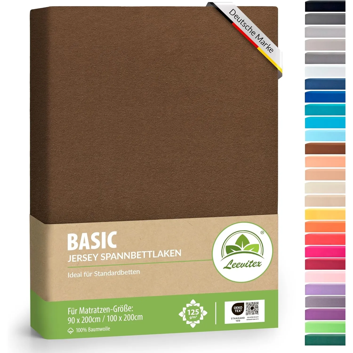 leevitex® Spannbettlaken 90x200cm - 100x200cm | Spannbetttuch Bettlaken | 100% Jersey Baumwolle | Matratzenhöhe bis 25 …