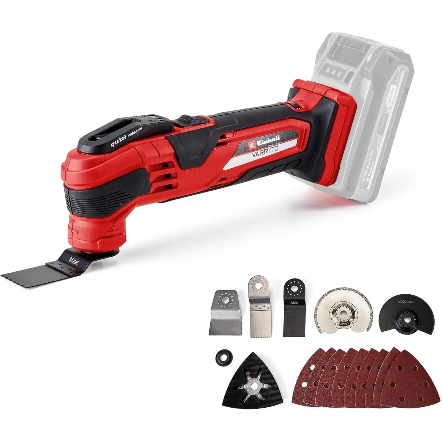 Einhell Akku-Multifunktionswerkzeug VARRITO | PXC | 18 V | bis 40000 U/min | 3 Funktionen | Drehzahlelektronik | magnet…