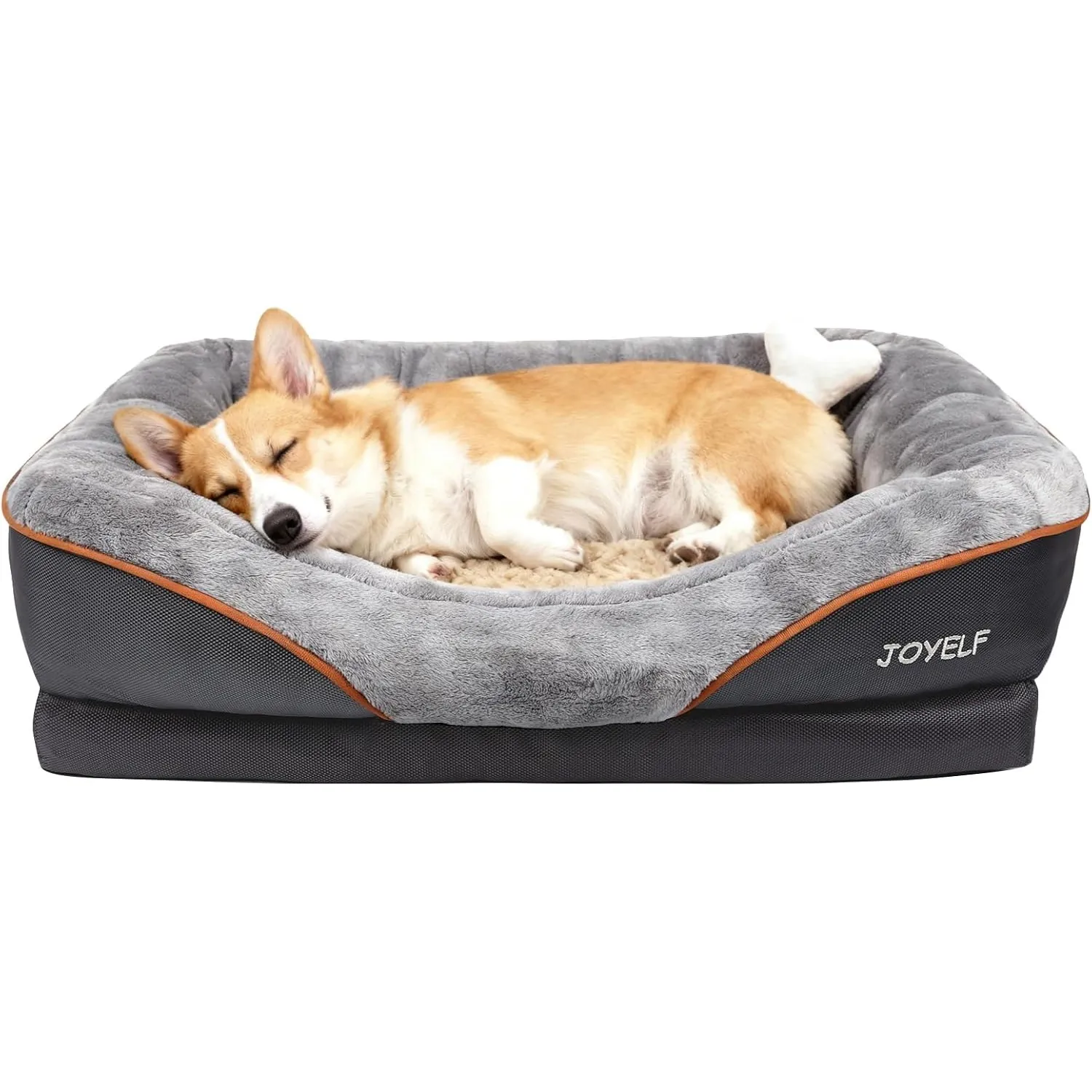 Joyelf Hundebett aus Memory-Schaum, orthopädisches Hundebett & Sofa mit abnehmbarem, waschbarem Bezug und Quietschspiel…