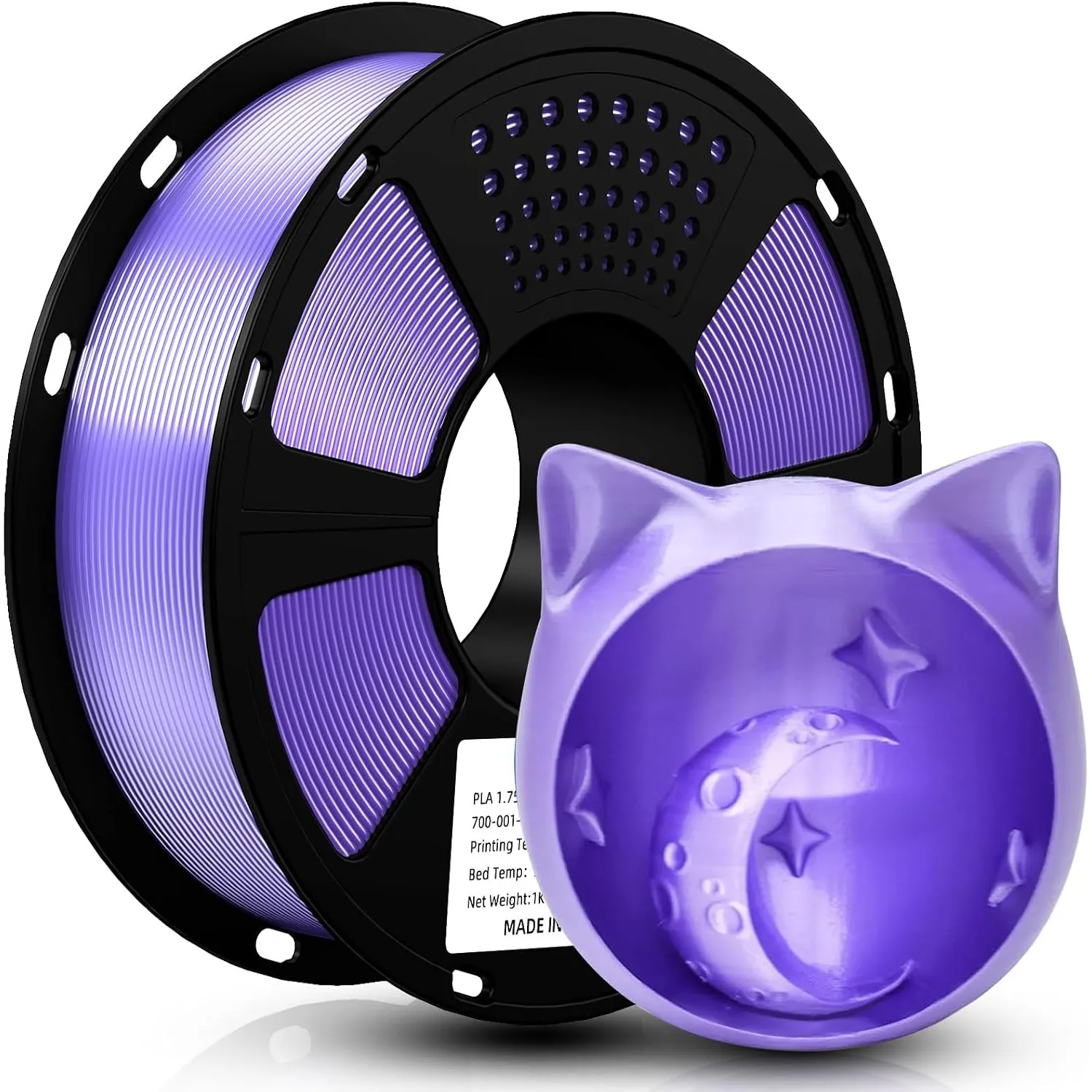 GEEETECH PLA Filament 1,75mm Silk Lila, 3D Filament PLA für 3d Drucker 1kg spool