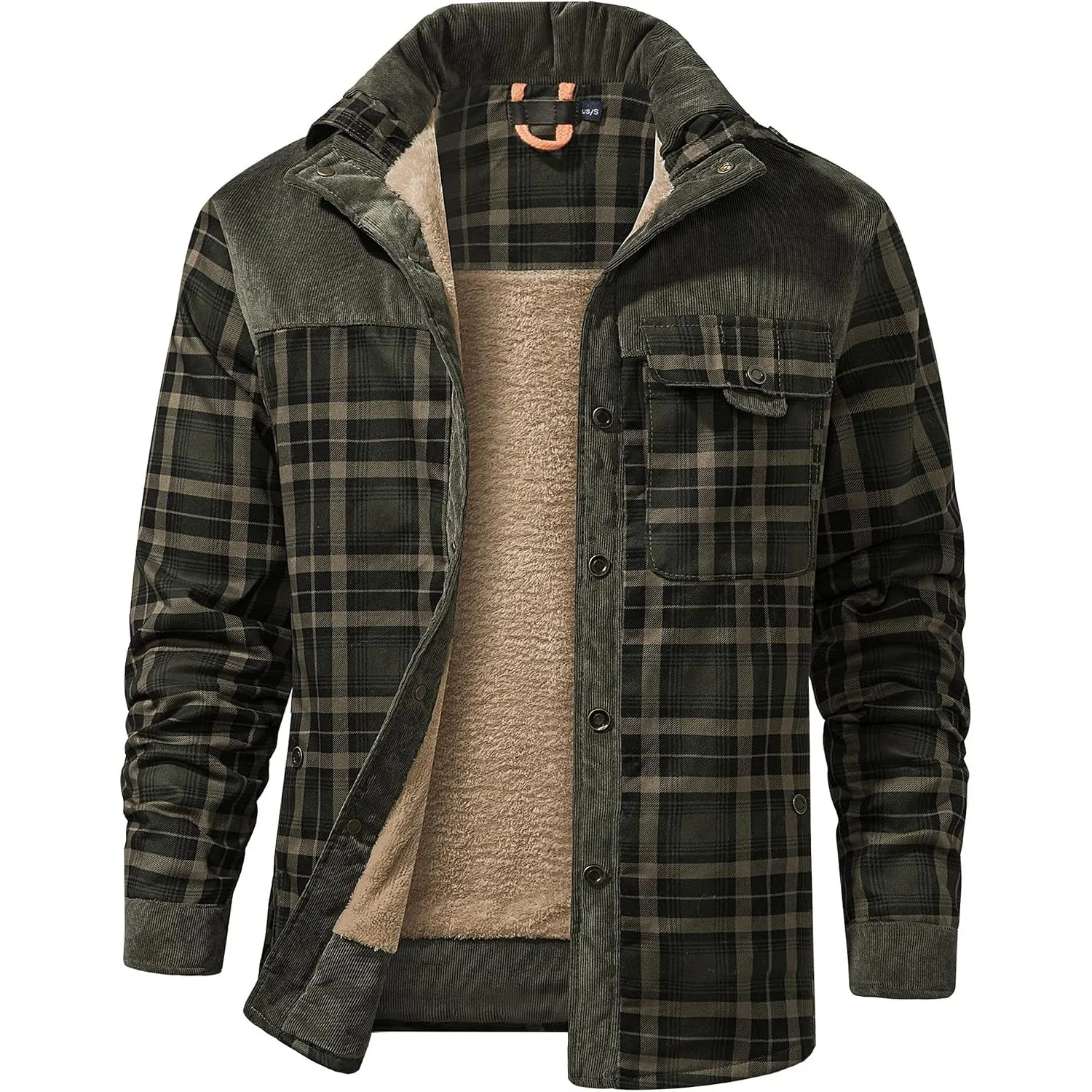 Mr.Stream Herren Thermohemd Flanellhemd Winterjacke Fleecefutter schützendem Innenfutter Holzfällerhemd Arbeitshemd