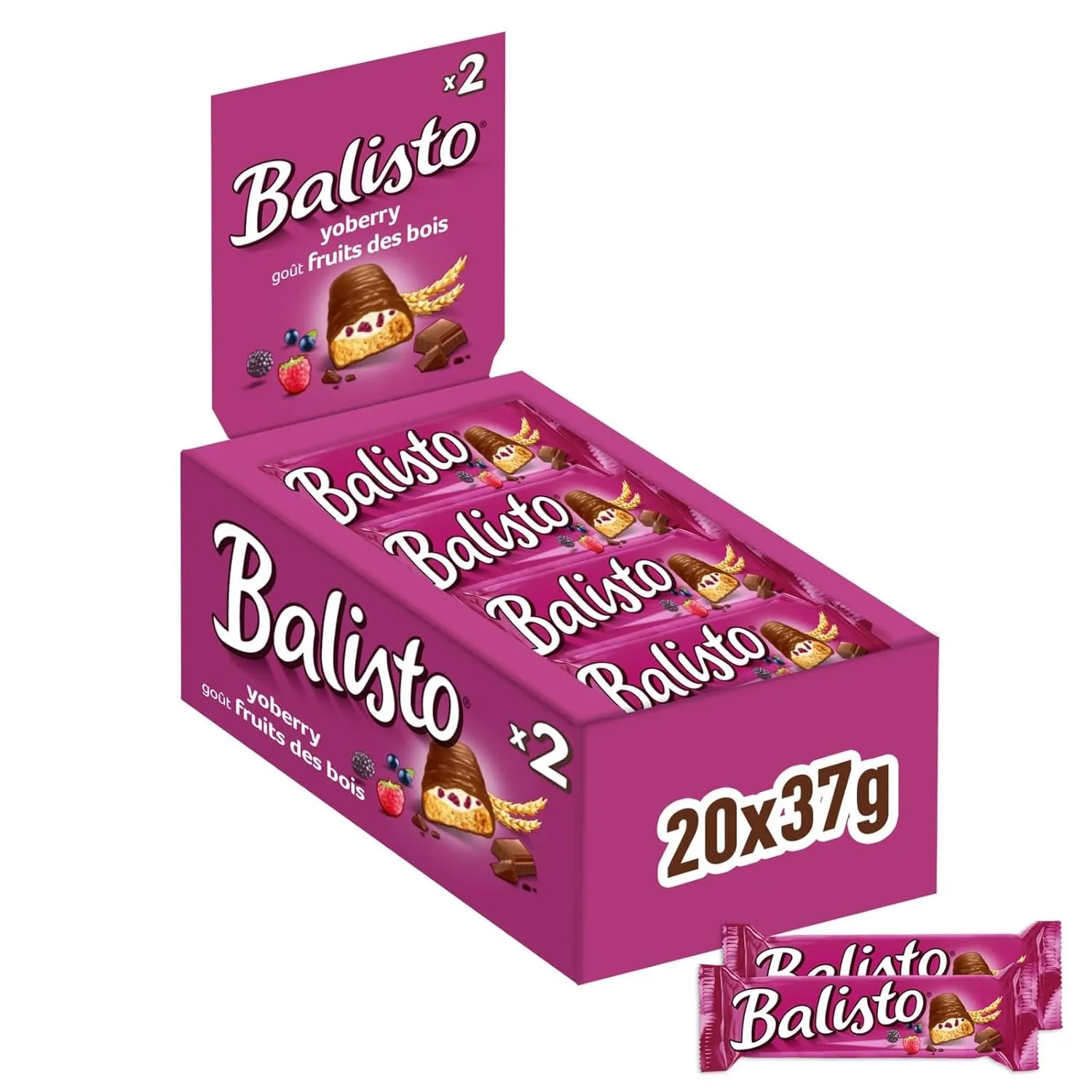 Balisto Yoberry Schokoriegel, Joghurt-Beeren Getreide, 20 x 37g (740g)