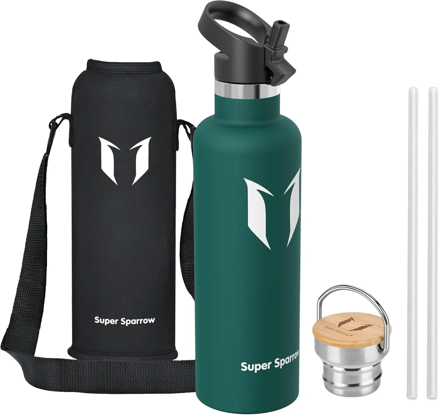 Super Sparrow Trinkflasche Edelstahl - 500ml/750ml/1L - Auslaufsicher Thermoskanne, BPA-Frei Wasserflasche - Thermosfla…