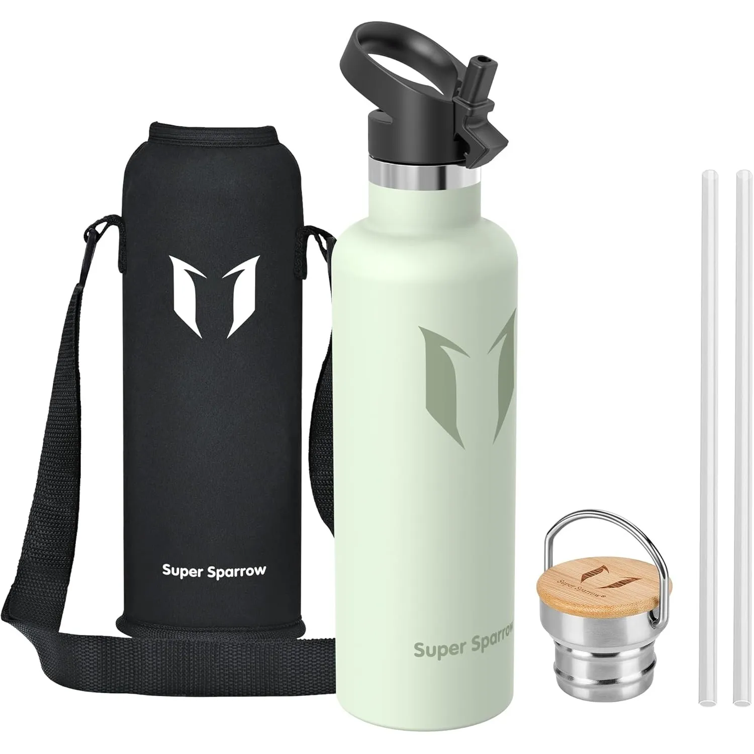 Super Sparrow Trinkflasche Edelstahl - 500ml/750ml/1L - Auslaufsicher Thermoskanne, BPA-Frei Wasserflasche - Thermosfla…