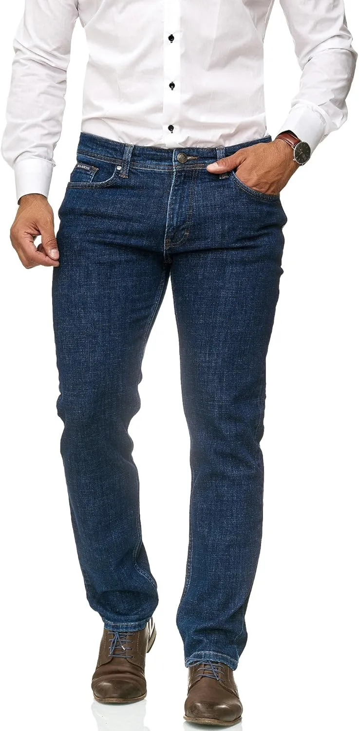 BARBONS Herren Jeans - Regular-Fit Stretch - Hochwertige Straight Jeans Herren Hose - Business Anzug Freizeit