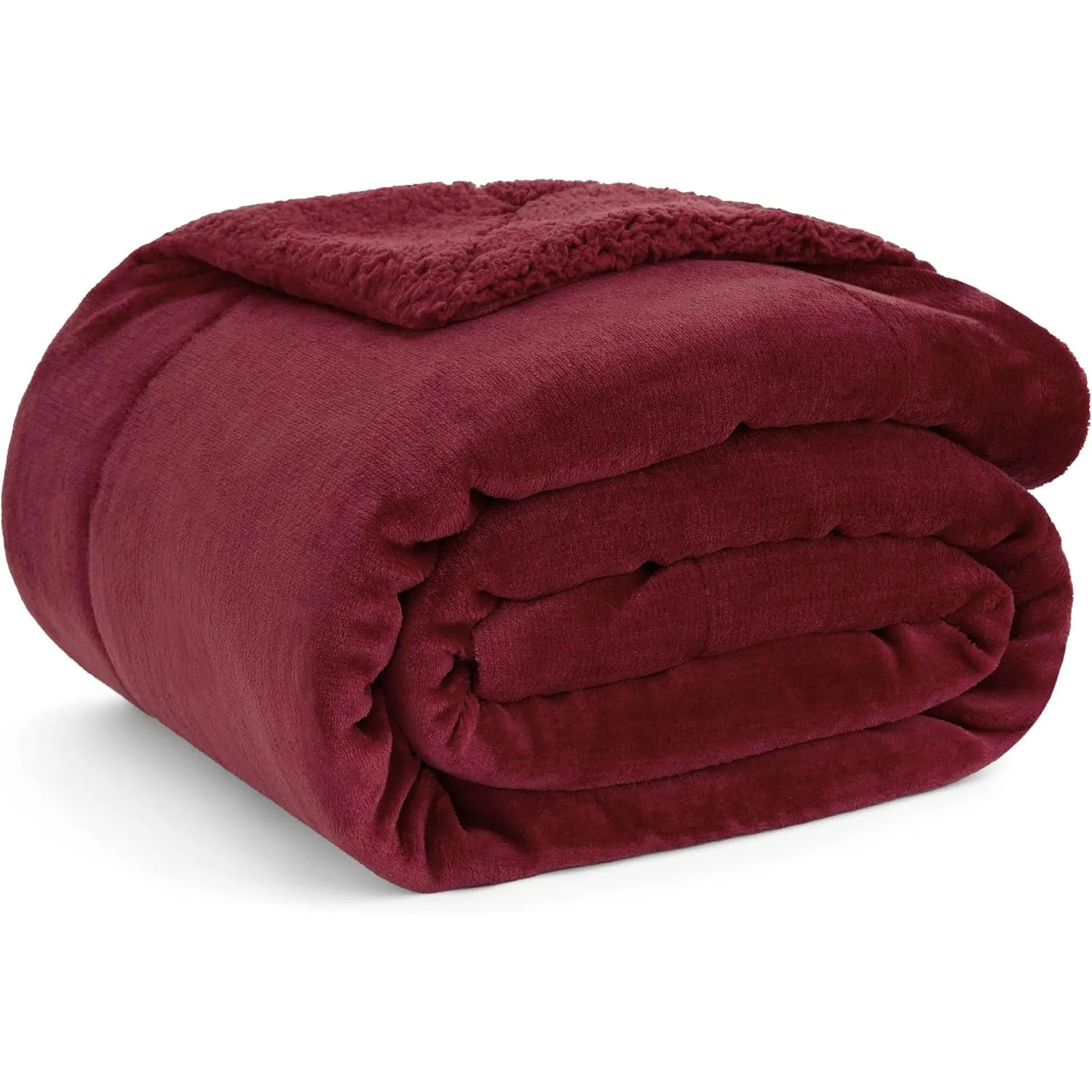 BEDSURE Sherpa Kuscheldecke Flauschig 150x200 - Sofadecke, Rot