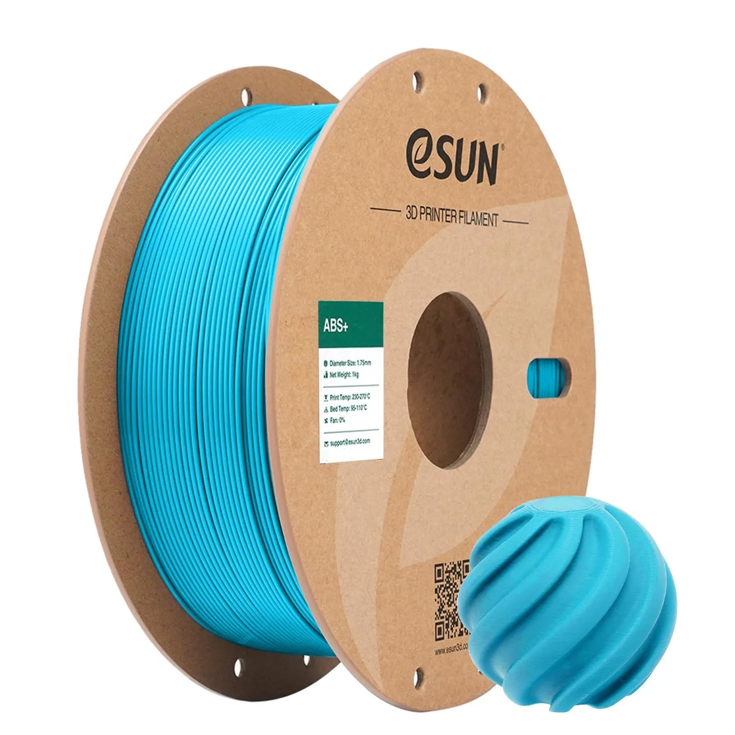 eSUN ABS+ Filament 1.75mm 3D-Drucker ABS Plus,Hell Blau,1KG