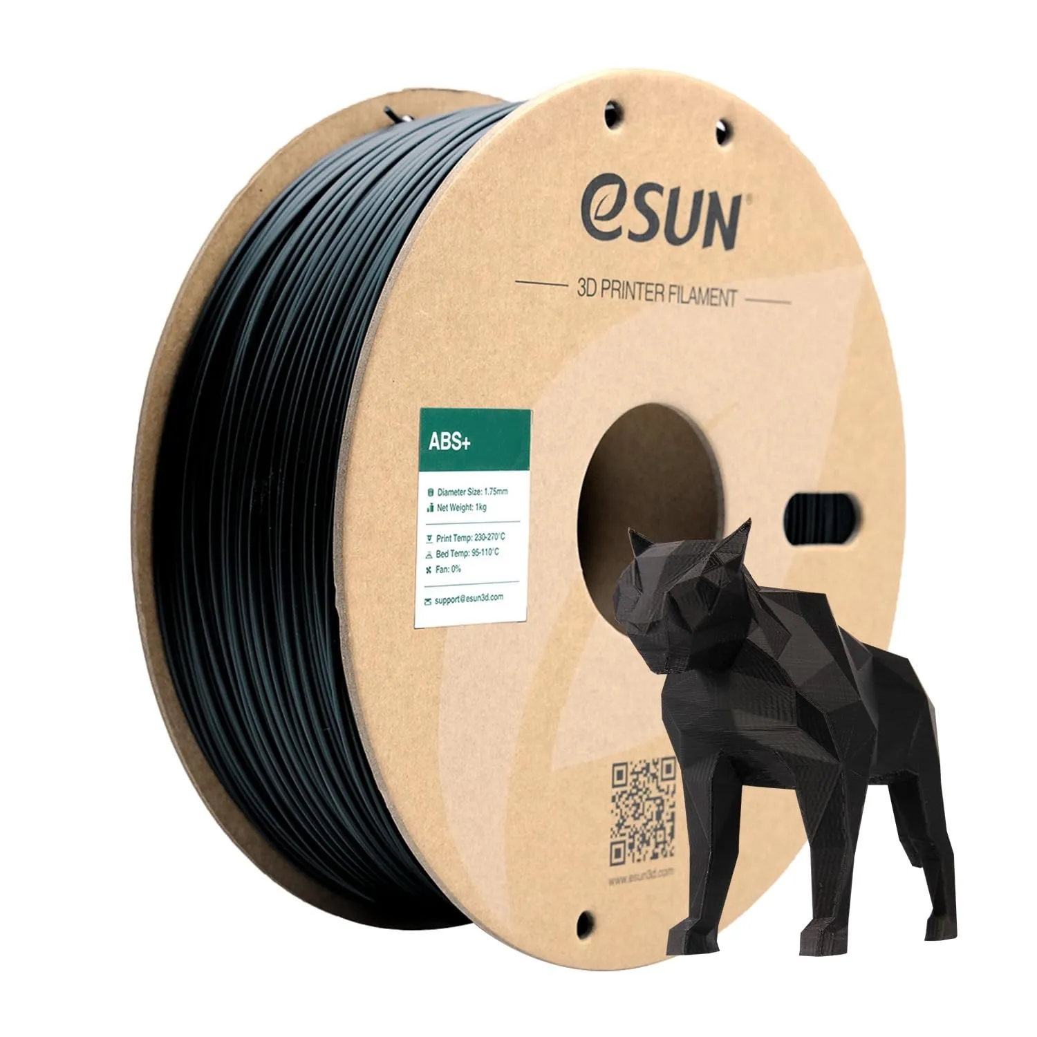 eSUN ABS+ Filament 1.75mm 3D-Drucker ABS Plus,Schwarz,1KG