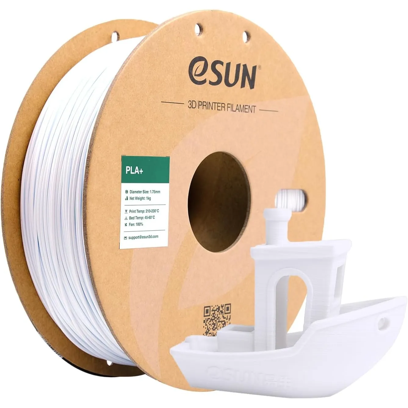 eSUN PLA+ Filament 1.75mm, Kaltes Weiß, 1KG | 3D Drucker Filament PLA Plus, Maßgenauigkeit +/- 0.03mm, 1kg Spule (2.2 L…