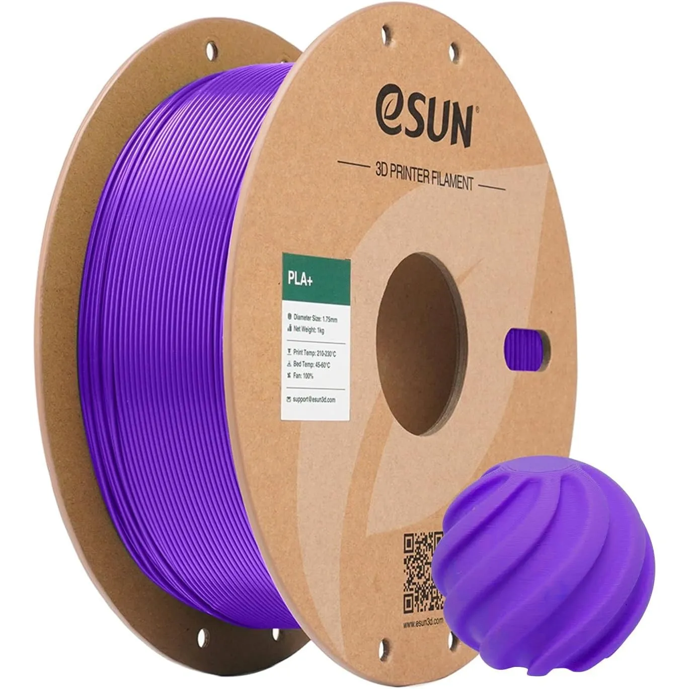 eSUN PLA+ Filament 1.75mm, 3D Drucker Filament PLA Plus, Maßgenauigkeit +/- 0.03mm, 1kg Spule (2.2 LBS) 3D Druck Filame…