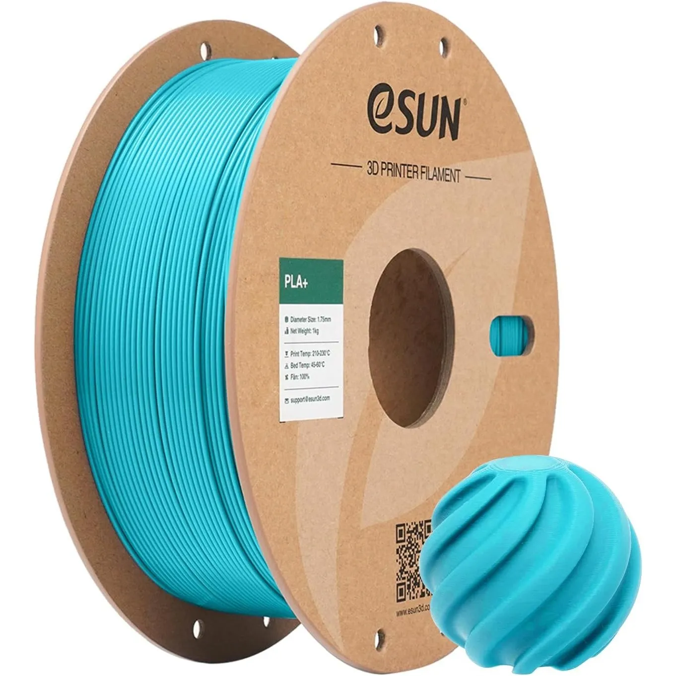 eSUN PLA+ Filament 1.75mm, 3D Drucker Filament PLA Plus, Maßgenauigkeit +/- 0.03mm, 1kg Spule (2.2 LBS) 3D Druck Filame…