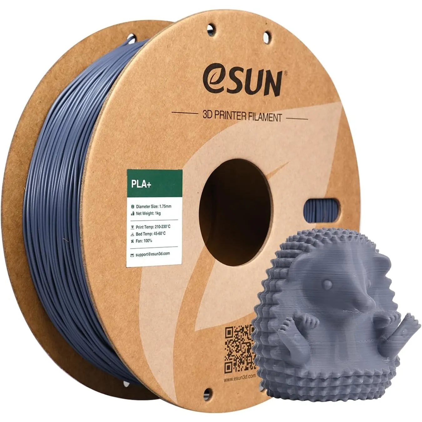 eSUN PLA+ Filament 1.75mm, Grau, 1KG