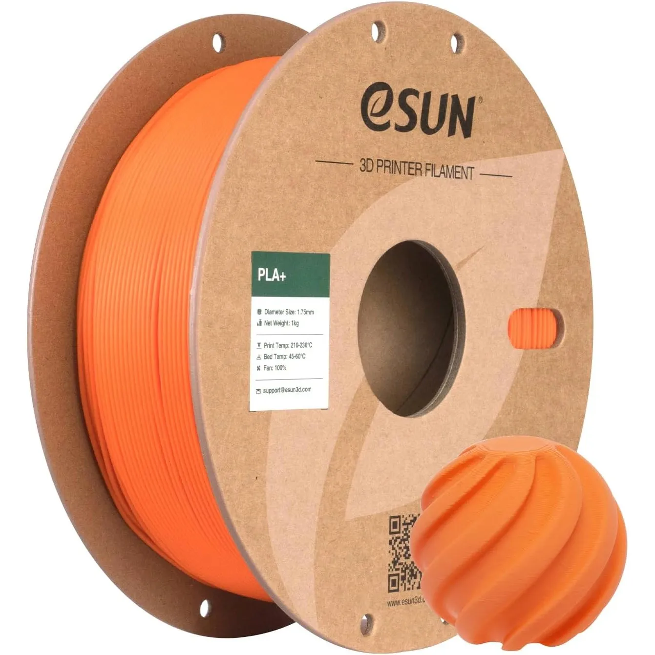 eSUN PLA+ Filament 1.75mm, 3D Drucker Filament PLA Plus, Maßgenauigkeit +/- 0.03mm, 1kg Spule (2.2 LBS) 3D Druck Filame…