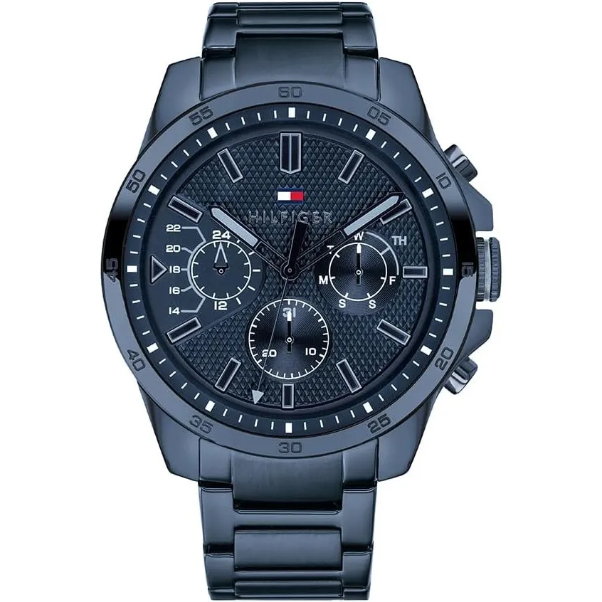Tommy Hilfiger Analoge Multifunktionale Quarz-Uhr für Herren mit Silikon-, Edelstahl- oder Lederarmband, Unterzifferblä…