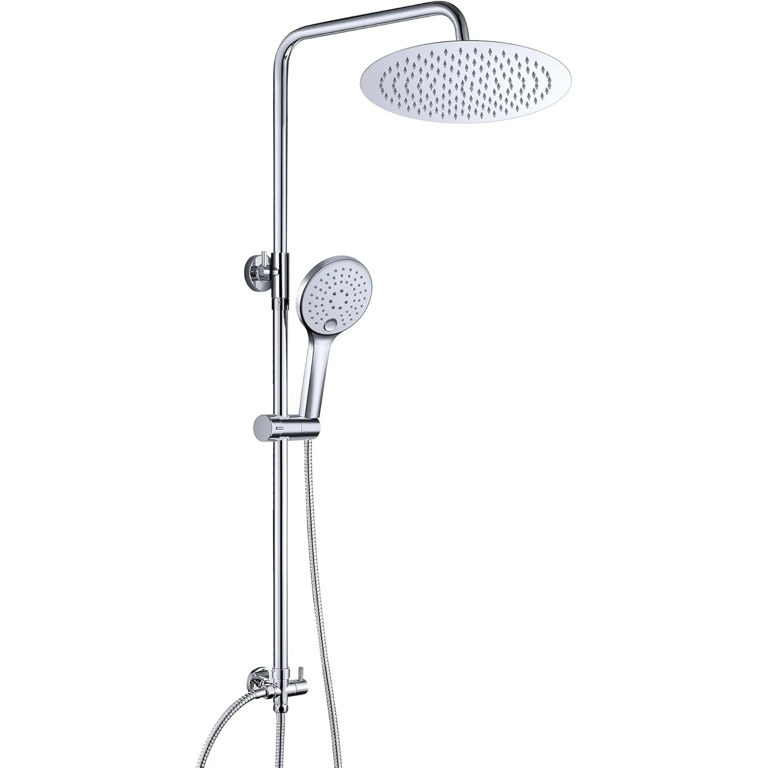JOHO Edelstahl Duschset ohne Armatur, Chrom Wassersparend Duschsystem, Regendusche set, Überkopfbrause set, Duschgarnit…