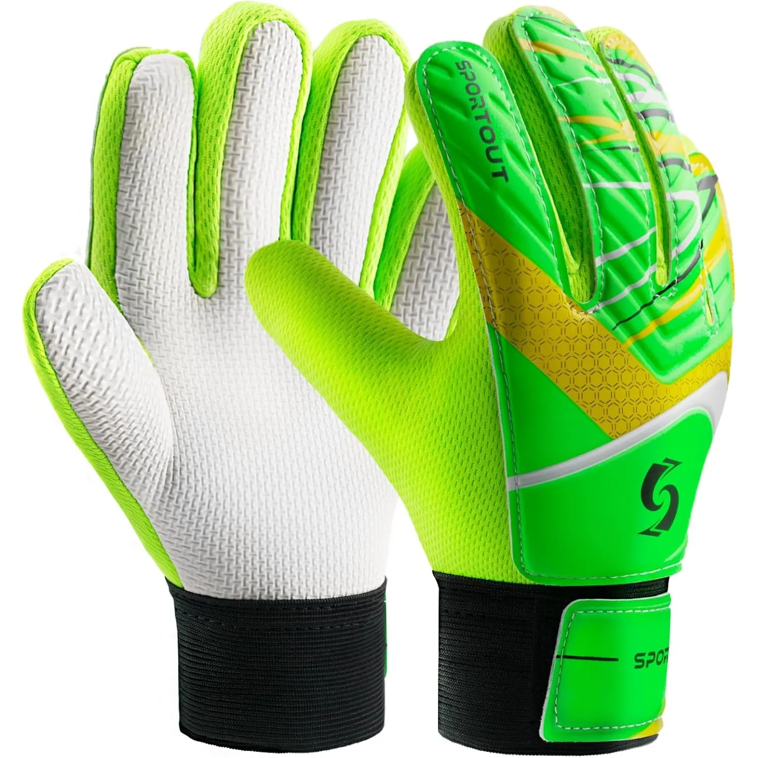 Sportout Torwarthandschuhe Kinder und Jugendliche, Fußball Torwarthandschuhe, Fußballhandschuhe, Doppeltem Schutz, Trag…