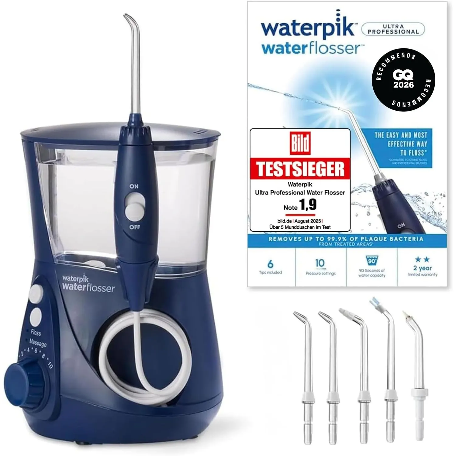 Waterpik Ultra Pro Munddusche, Mehrfach Testsieger 2026, 10 Druckstufen