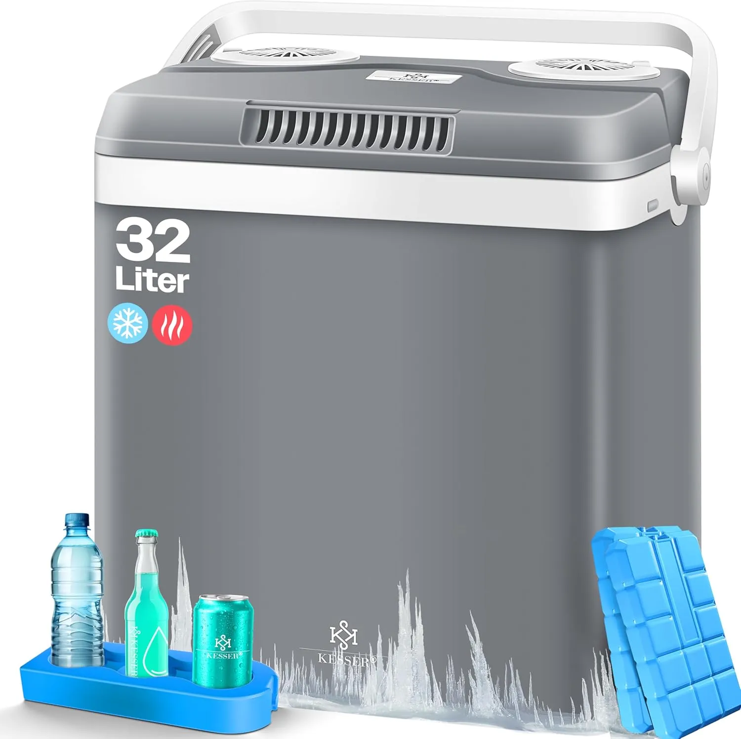 KESSER Cool Box Thermal Box 32 Litres | Thermo-Electric Cool Box | Cools and Heats | 12 & 230 V | Thermal Box for Car, …