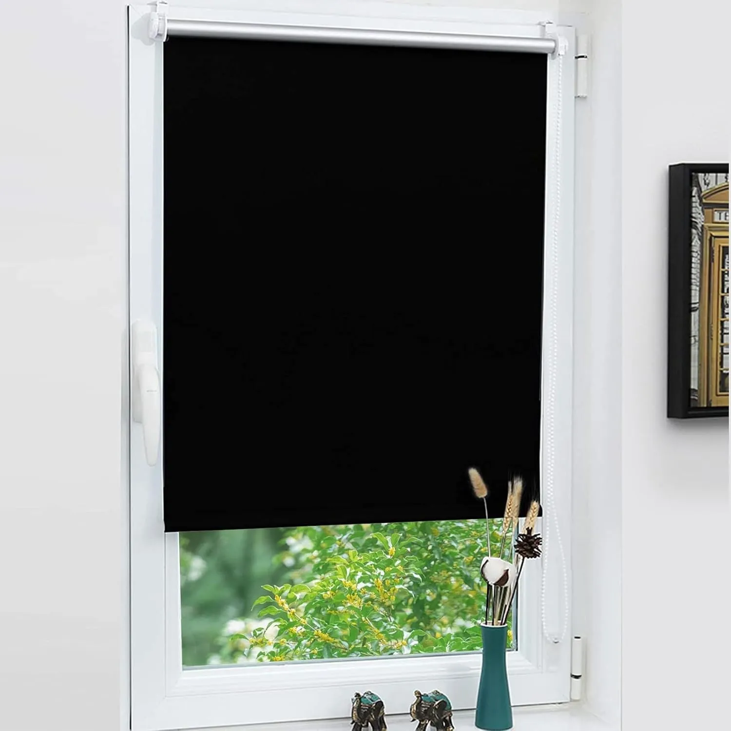 Grandekor Verdunklungsrollo ohne Bohren 95 x 170cm (Stoffbreite 95cm)