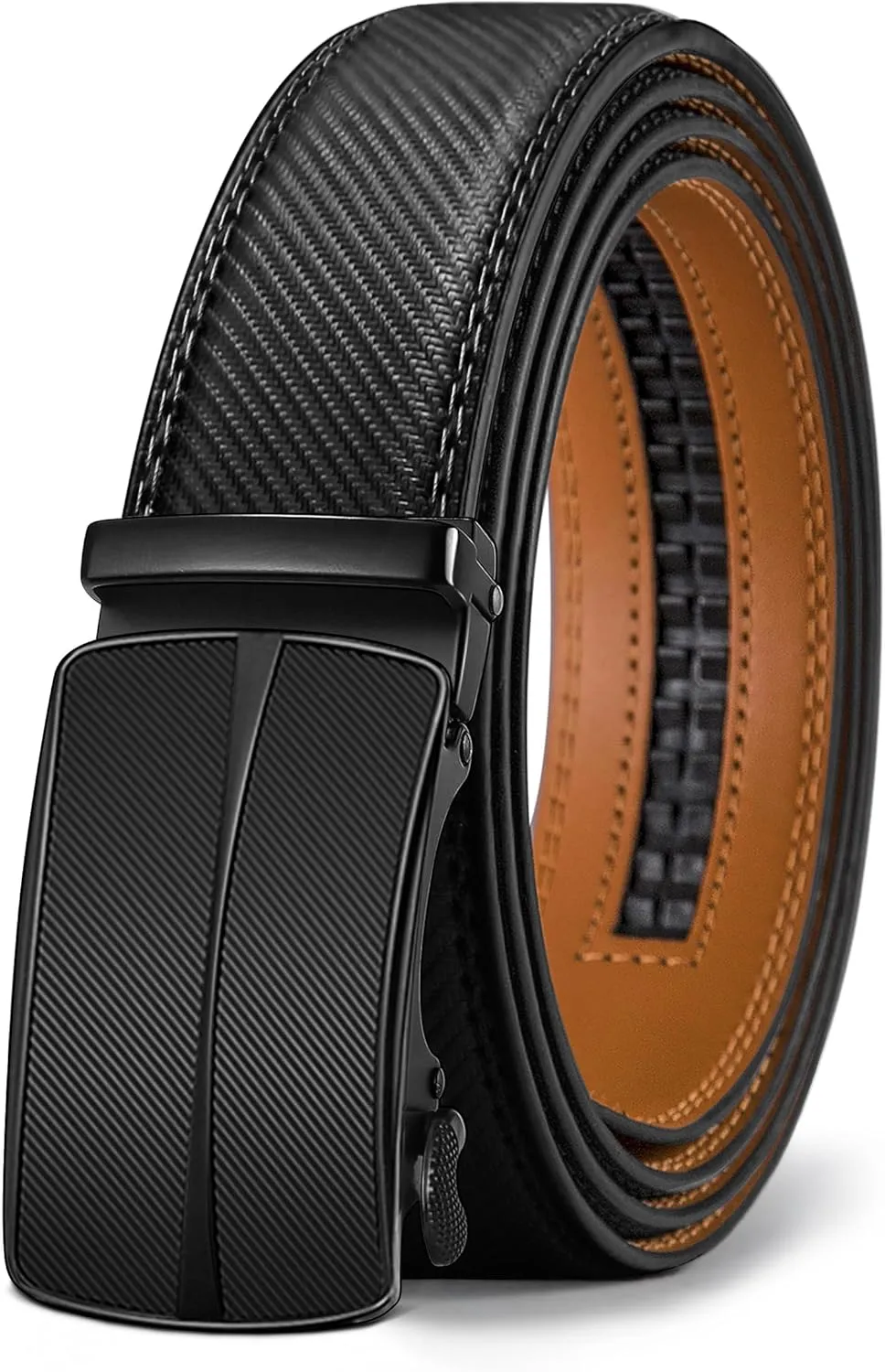 BULLIANT Gürtel Herren, Gürtel Ratsche Ledergürtel Automatikschließe für Herren Anzug Business Kleidung,Breit 35mm,Größ…