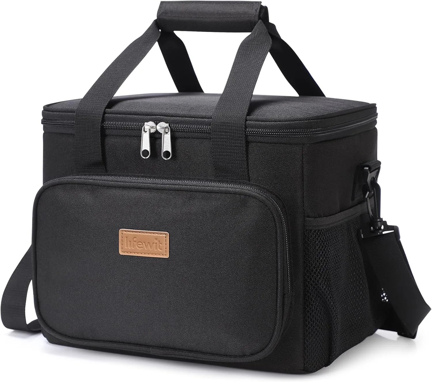 Lifewit Cool Bag 15L (24 Can) Cooling Bag, Lunch Bag, Cooler Bag for Lunch/Work/School/Beach/Picnic (Black)