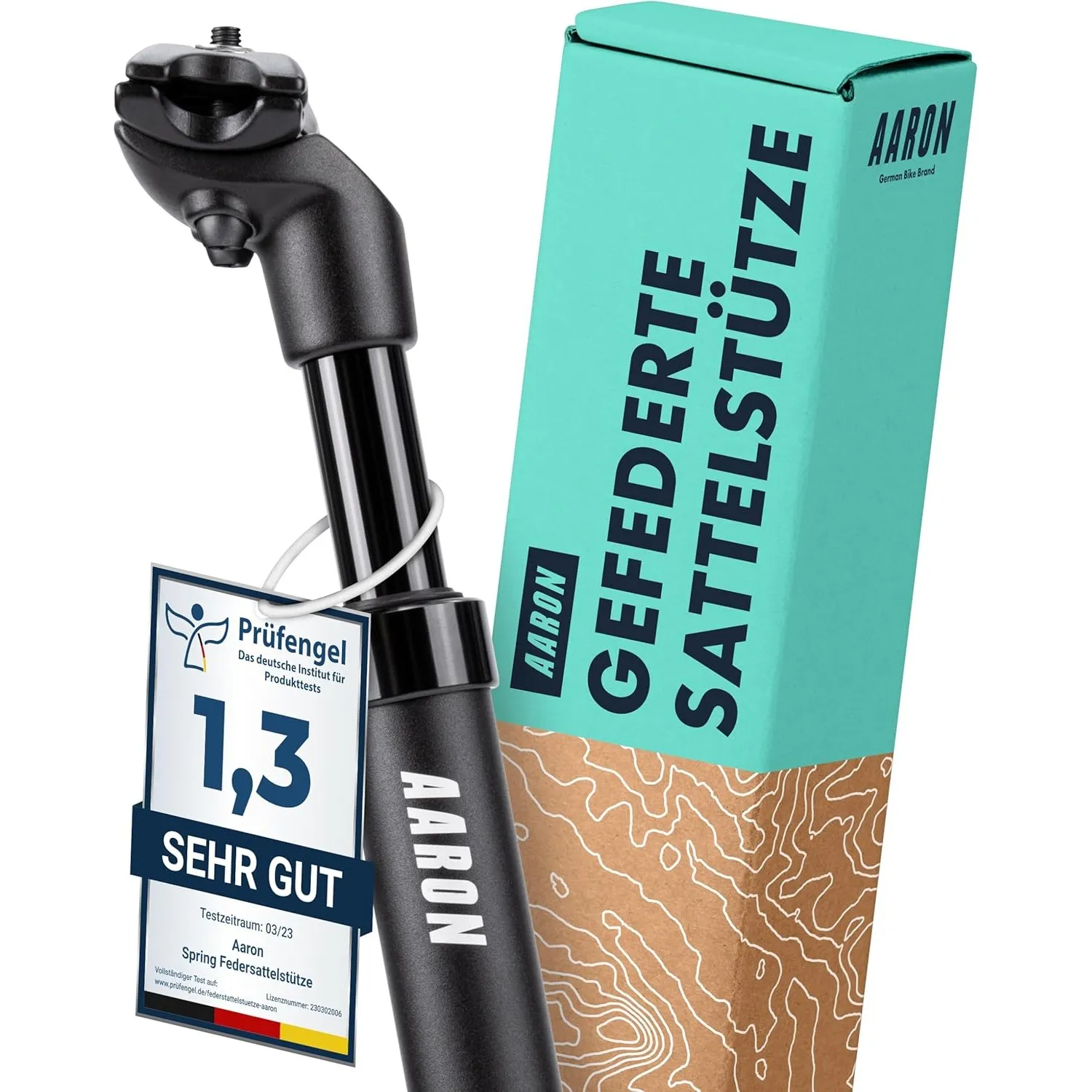 AARON Spring Federsattelstütze [Das Original] 27,2 30,9 31,6 34,9 mm | Gefederte Aluminium Fahrrad Sattelstütze 350mm f…