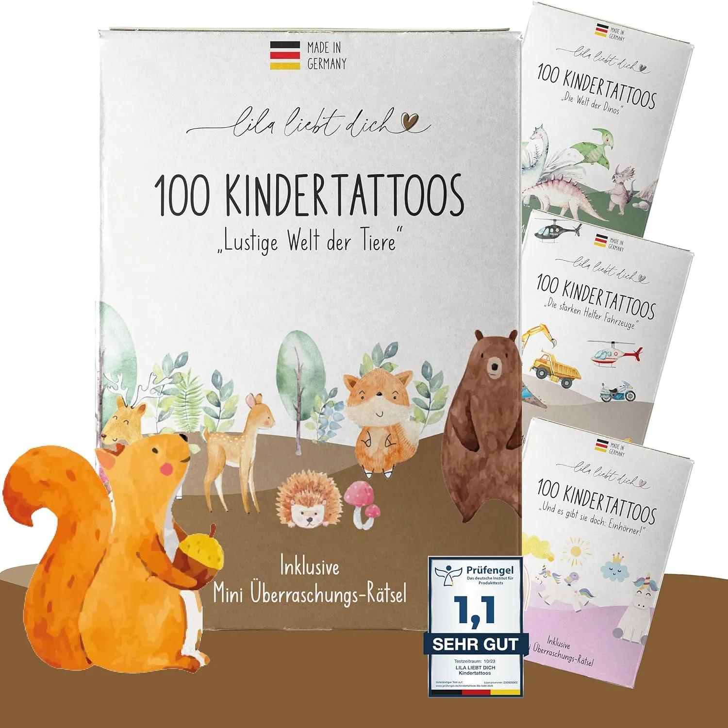 lila liebt dich® 100 angesagte Kindertattoos mit Tieren – hautfreundlich & getestet – Tattoos für Mädchen & Jungen – Ma…