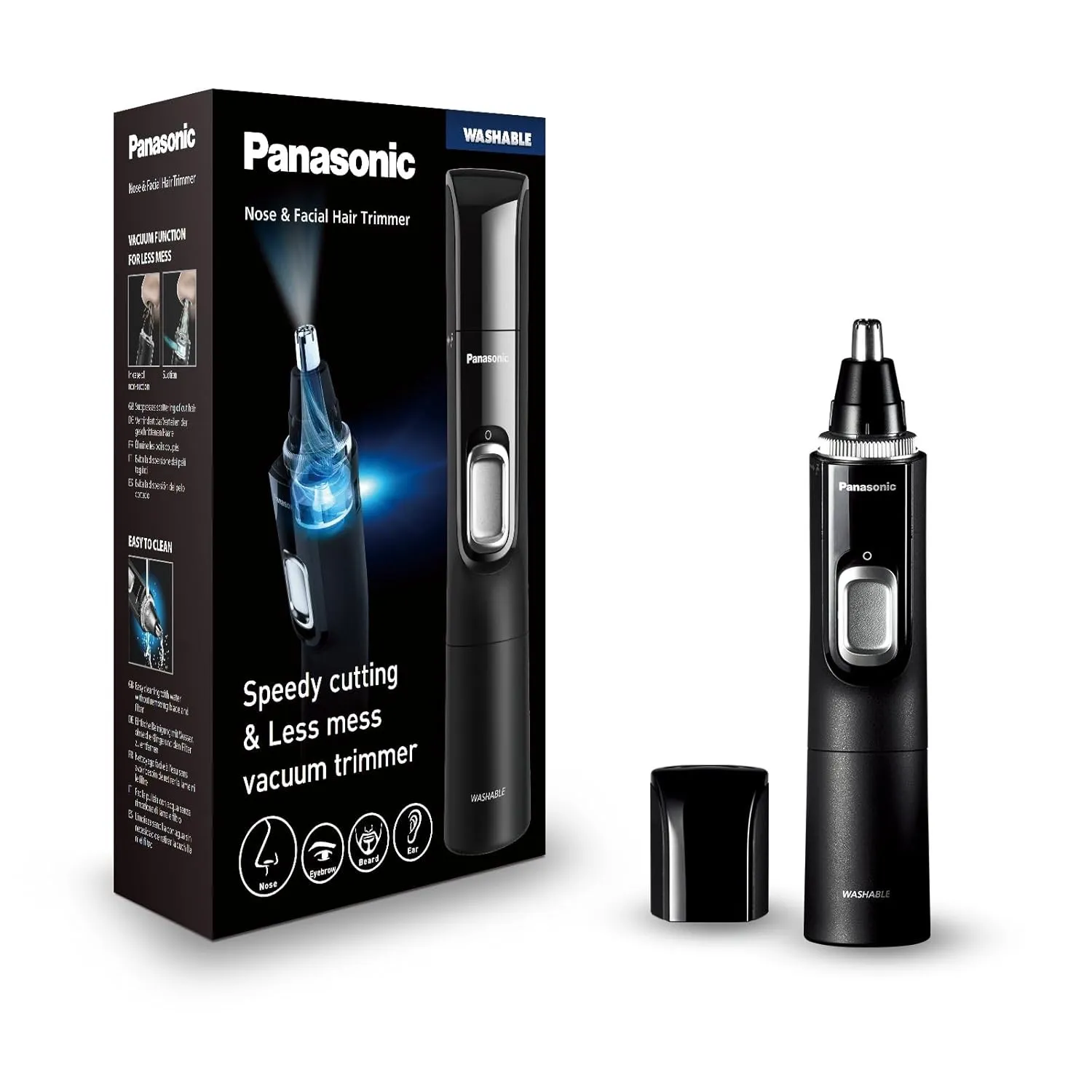 Panasonic ER-GN300-K503 Nasenhaarschneider für Männer, Premium-Elektrorasierer, Nasen-, Ohren- und Augenbrauen-Trimmer,…