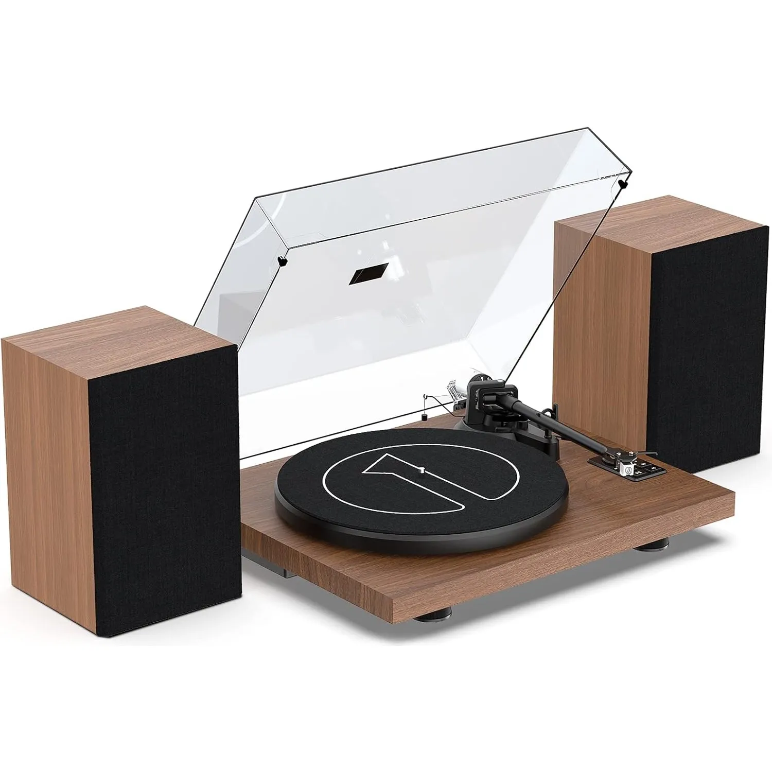 1 by ONE HiFi Bluetooth Plattenspieler mit USB-Anschluss MM System 33/45 U/min Auto-Stopp und Phono-Vorverstärker Rieme…