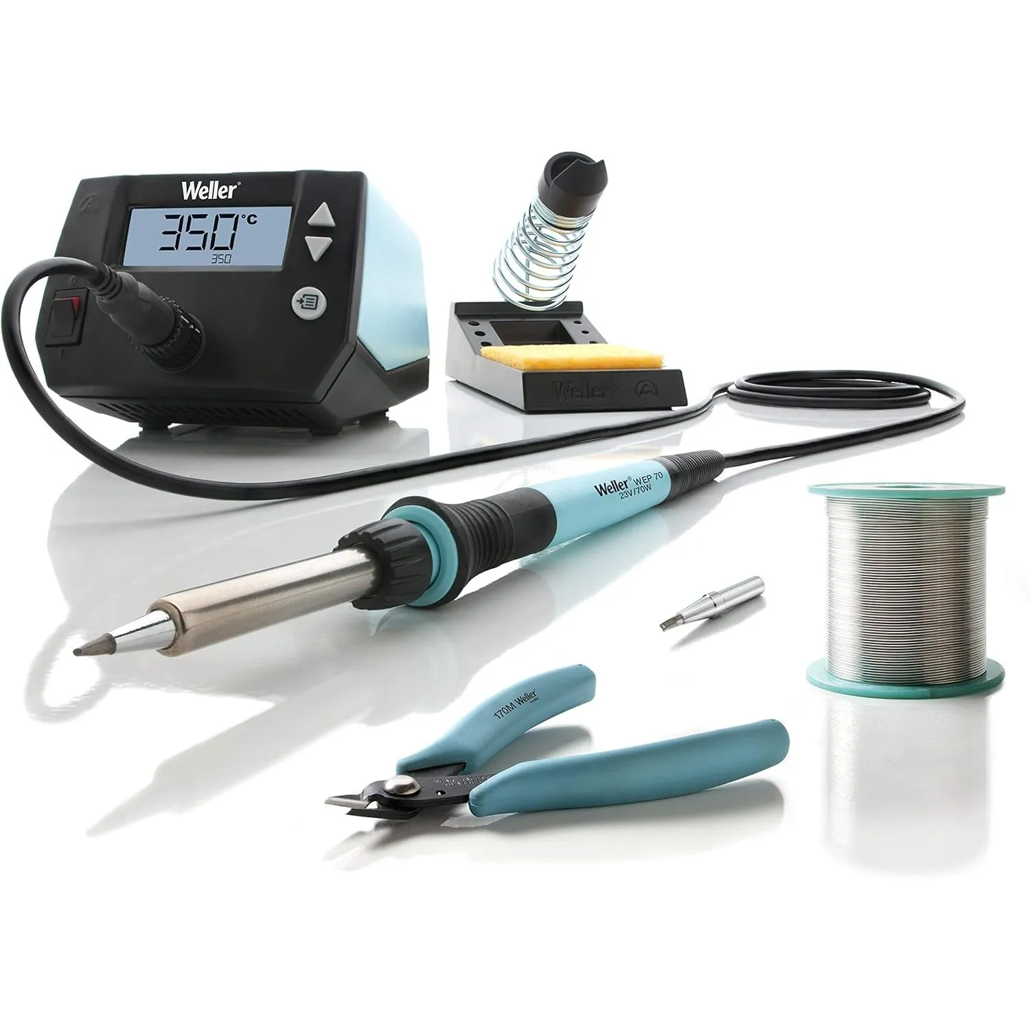 Weller T0053298390 Weller WE1010 Education Kit 230V – Lötstation Set inkl. Lötkolben, Lötzinn, Spitzen & Seitenschneider