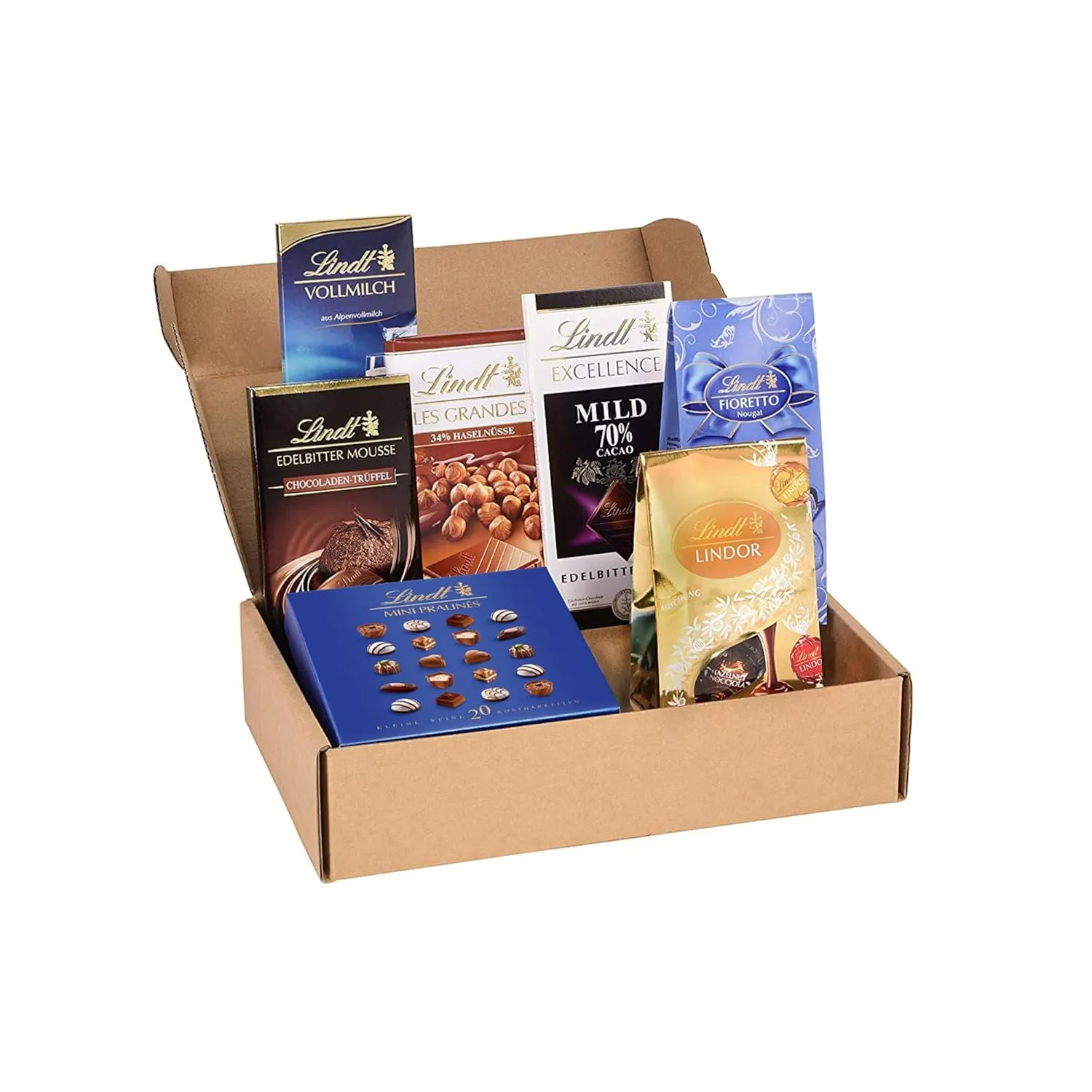 Lindt Schokolade | Lindt Klassiker Schokoladen-Set | 852g | 4 beliebte Lindt Schokoladen-Tafeln und 3 verschiedene Pral…