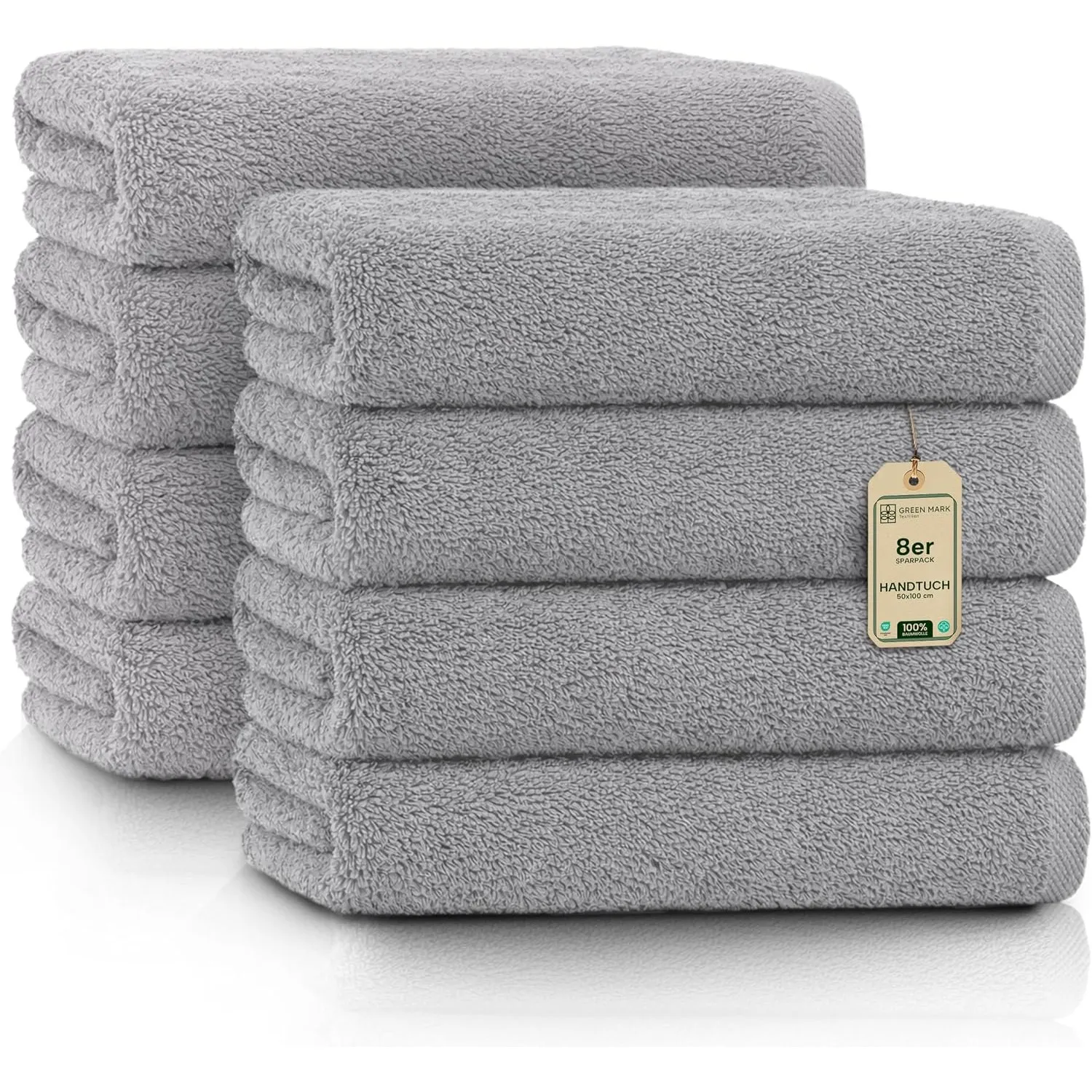 NatureMark Handtücher - Set mit 8 Stück – 100% Baumwolle, Weich & Saugfähig, Premium Qualität für Badezimmer, Spa und F…