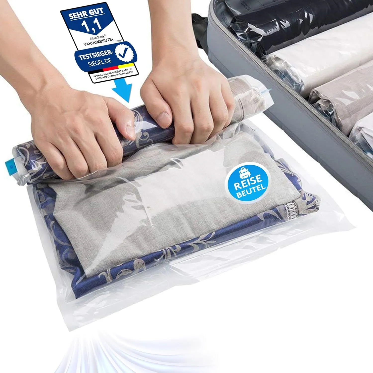 SilverRack Vakuumbeutel Kleidung Reise 12 Stück zum Rollen