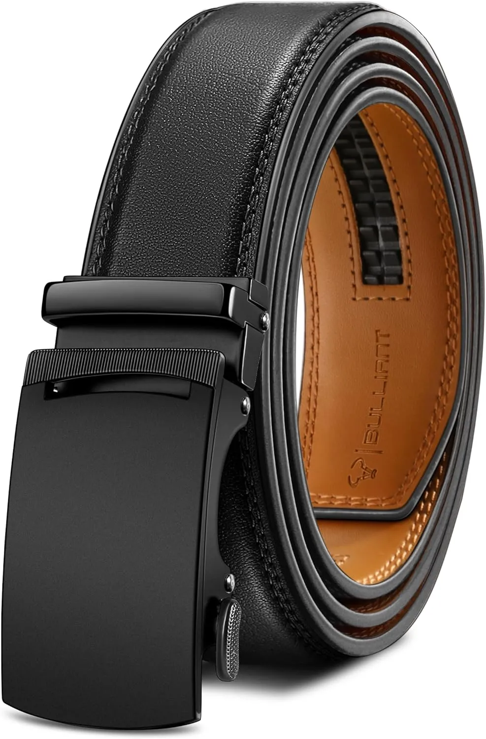 BULLIANT Gürtel Herren, Gürtel Ratsche Ledergürtel Automatikschließe für Herren Anzug Business Kleidung,Breit 35mm,Größ…