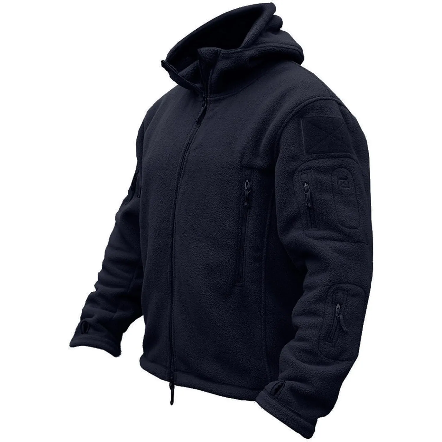 TACVASEN Herren Fleecejacke Military Outdoor Winddichte Jacke mit Kapuze