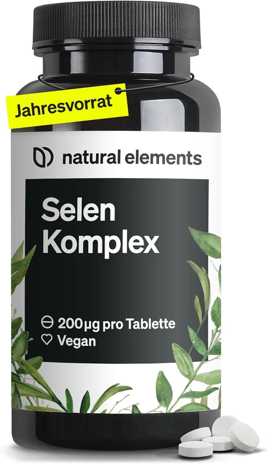 Selenium Complex - 365 Tablets with 200μg Each - Premium: Complex of Sodium Selenite and Selenomethionine - High Dose, …