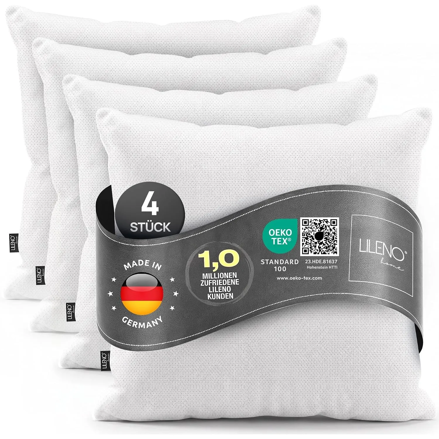 LILENO HOME 4er Set Kissenfüllung 45x45 cm - 40°C waschbares Innenkissen